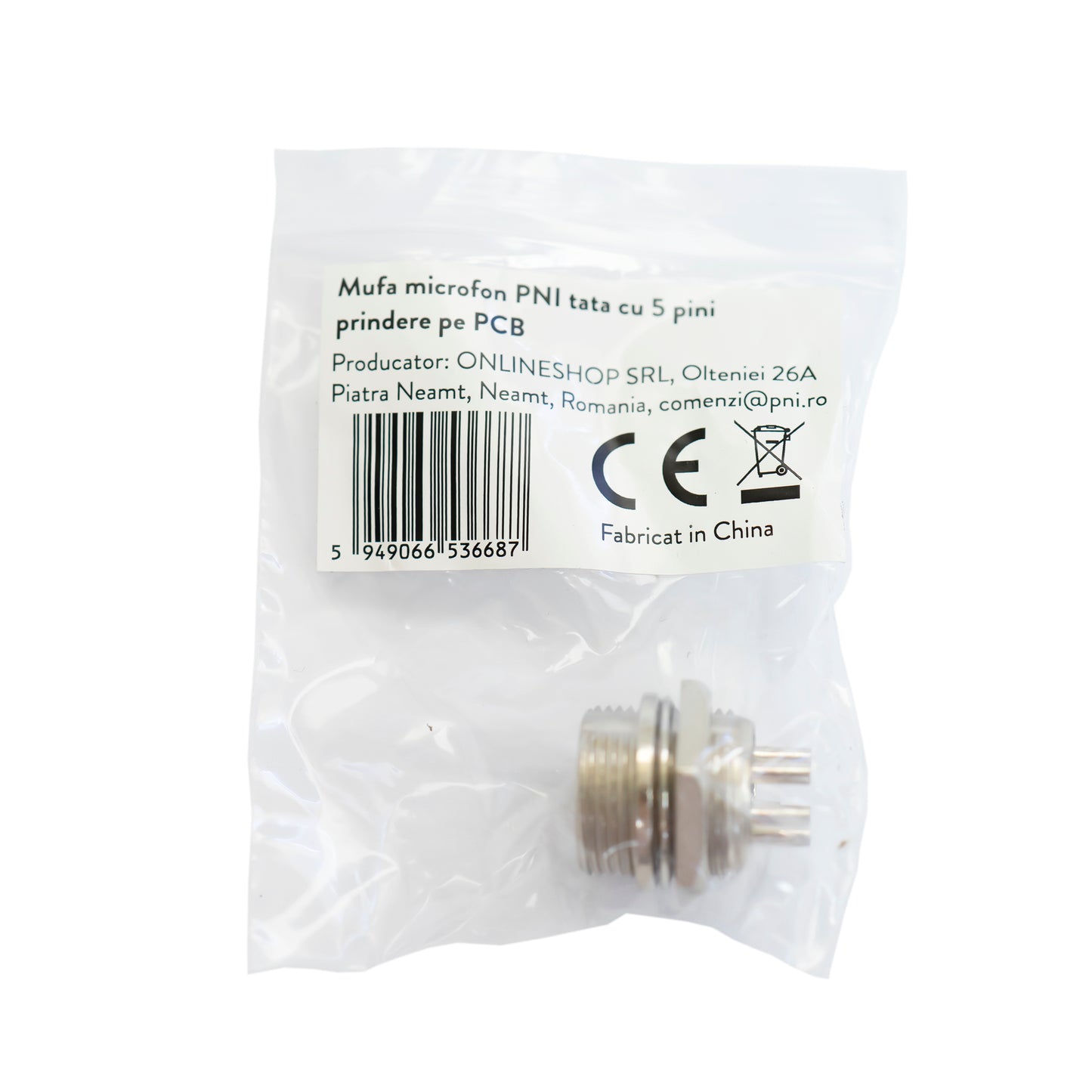 Mufa microfon PNI tata cu 5 pini prindere pe PCB