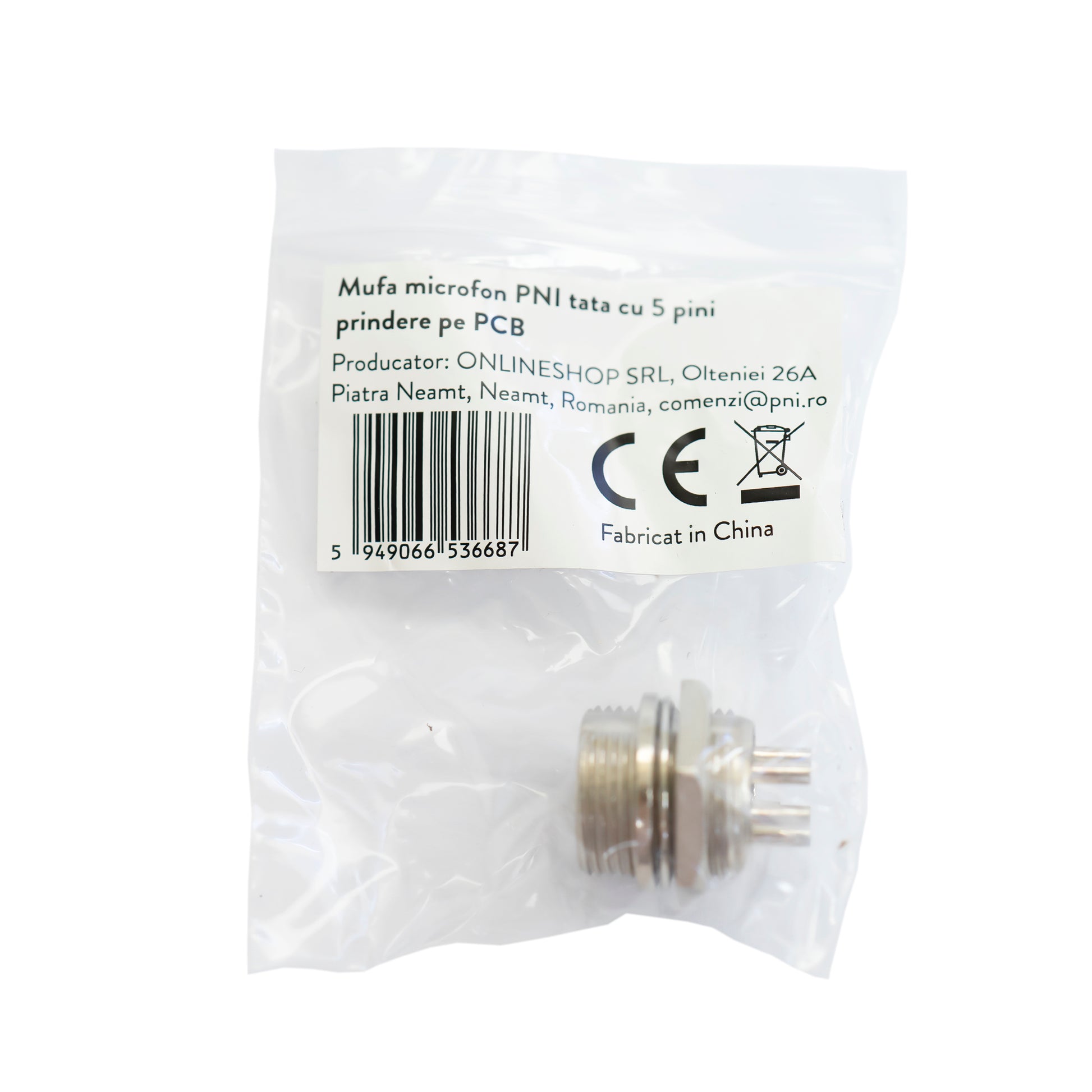 Mufa microfon PNI tata cu 5 pini prindere pe PCB