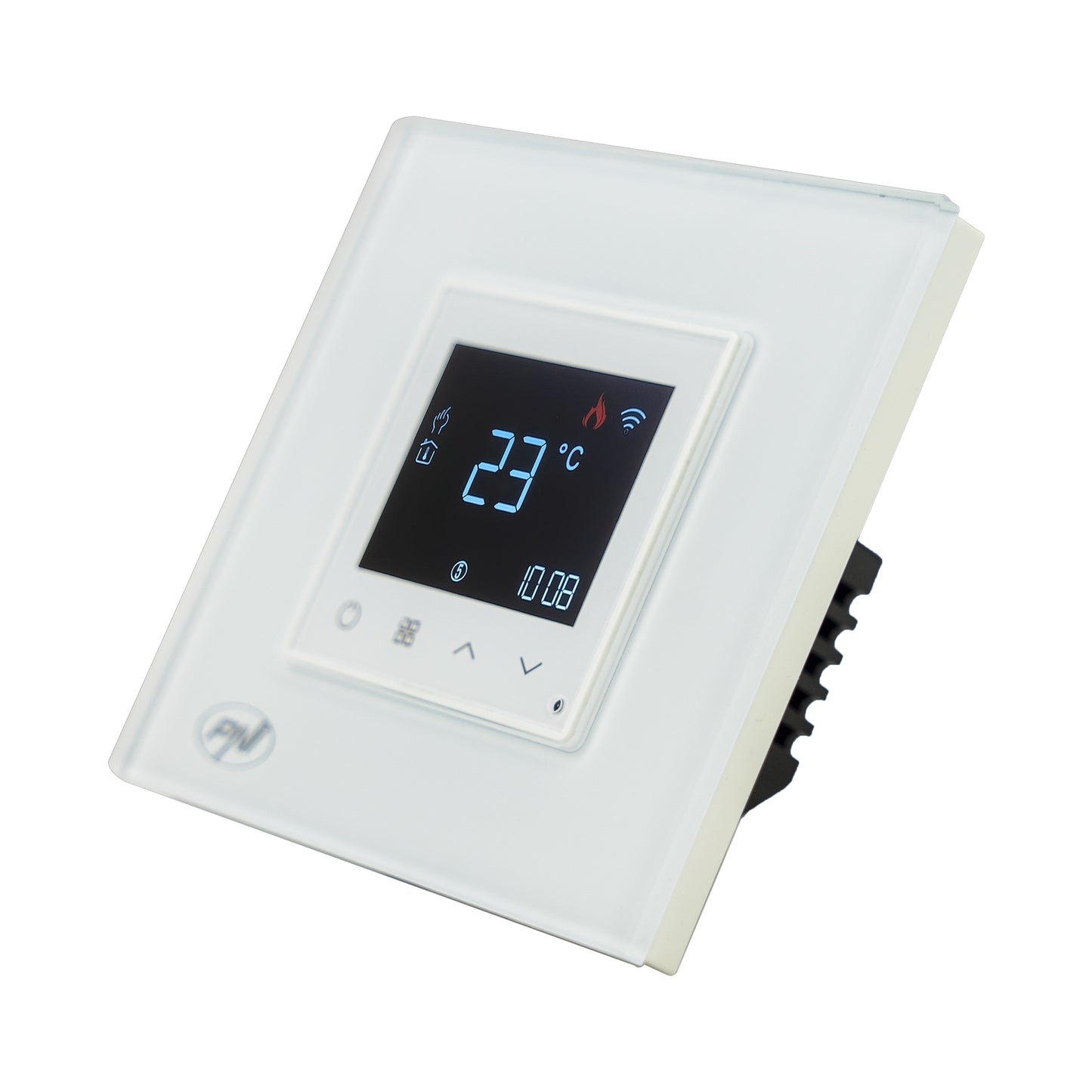 Termostat inteligent PNI CT25W WiFi pentru centrala termica pe gaz, montaj incastrat, 16A, control din aplicatia Tuya Smart, programare zilnica, mod manual/automat, culoare alb