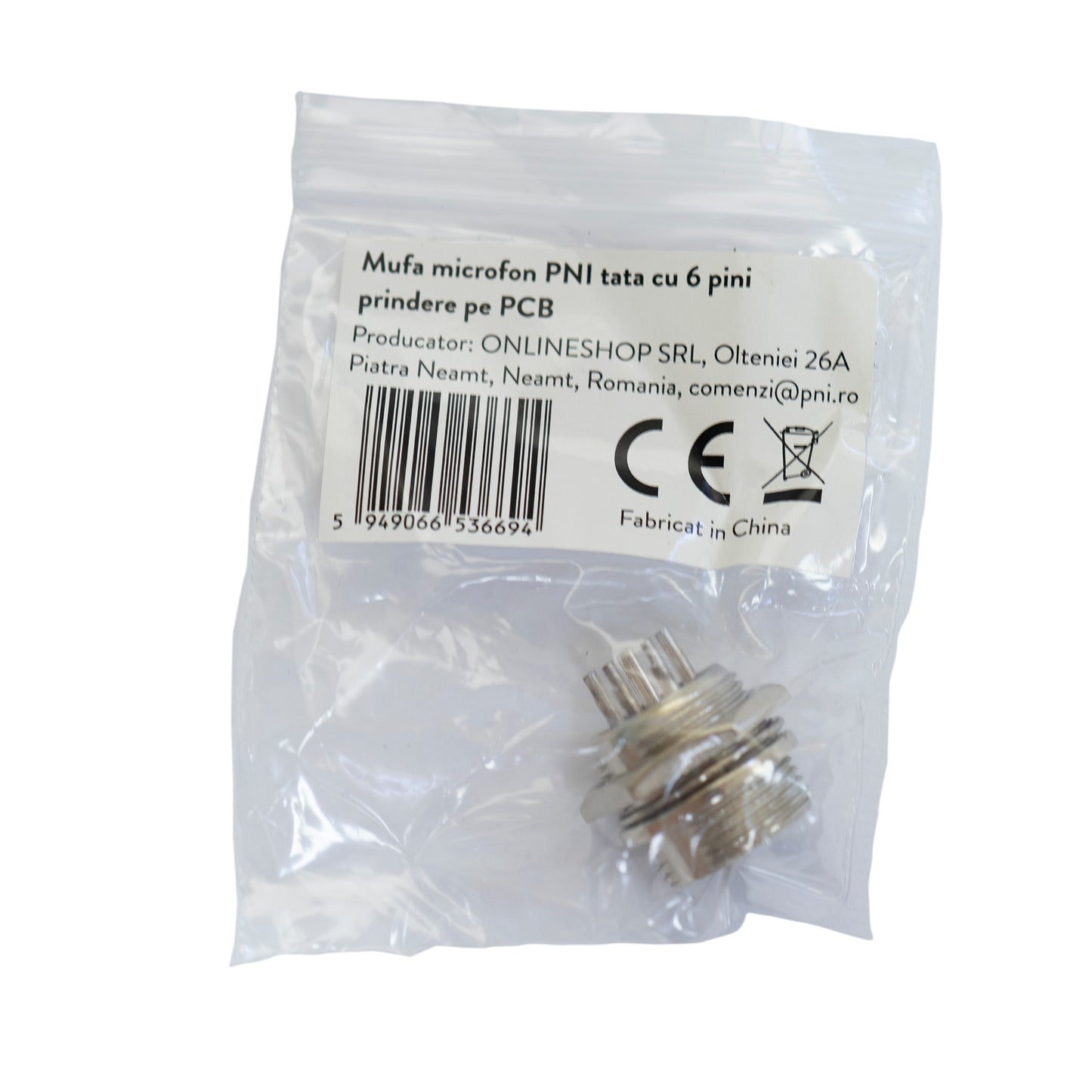 Mufa microfon PNI tata cu 6 pini prindere pe PCB