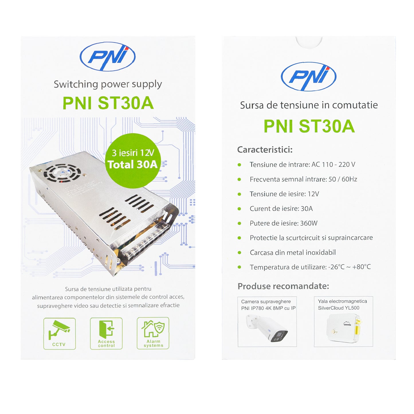 Sursa de tensiune in comutatie PNI ST30A 12V 30A 360W