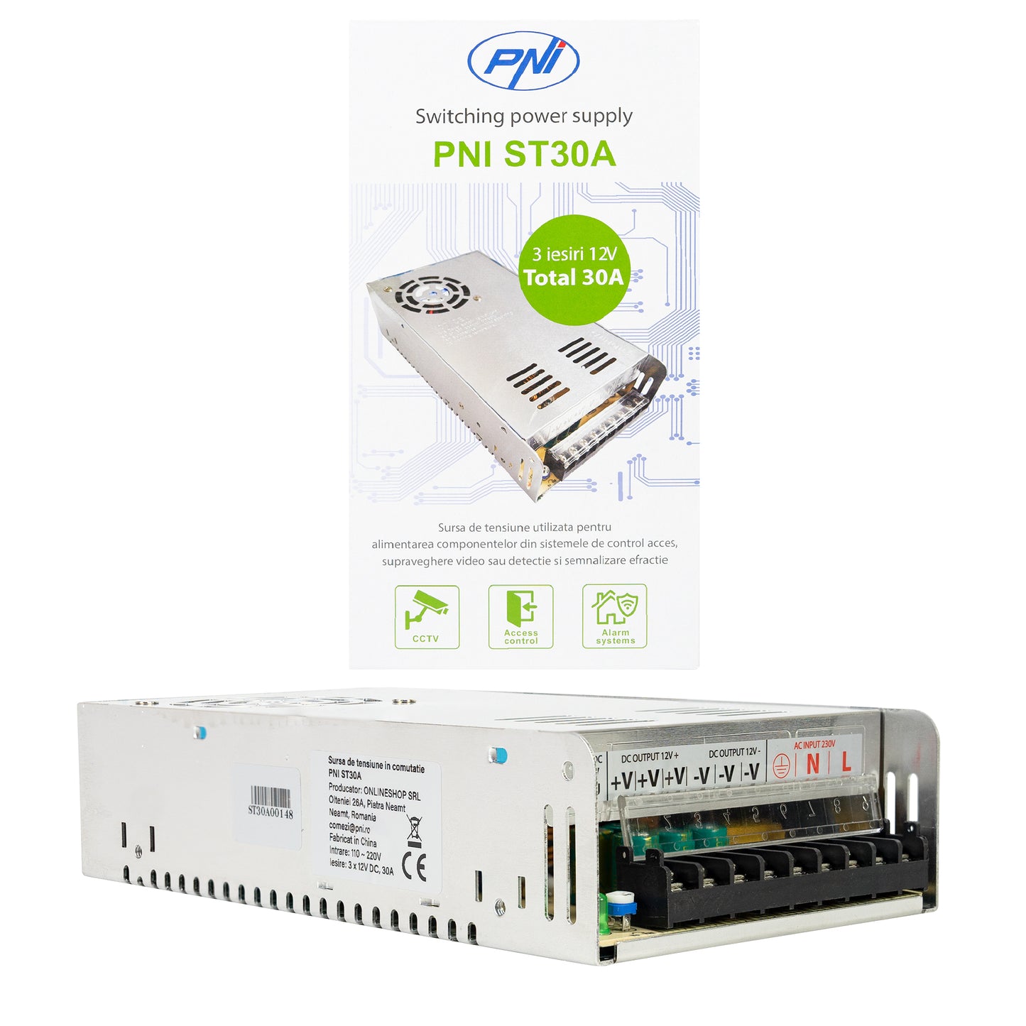 Sursa de tensiune in comutatie PNI ST30A 12V 30A 360W
