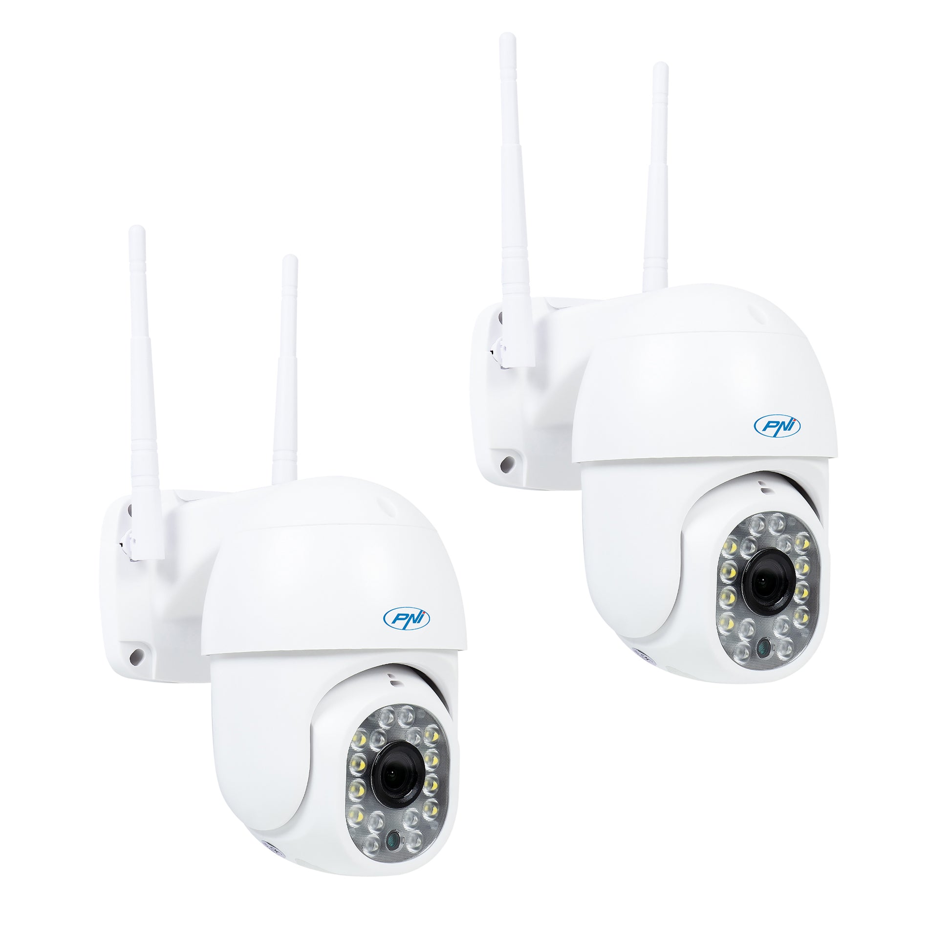Kit 2bucati Camera supraveghere video wireless PNI IP440 WiFi PTZ, 4MP, zoom digital, slot micro SD, stand-alone, alarma detectie miscare, urmarire miscare