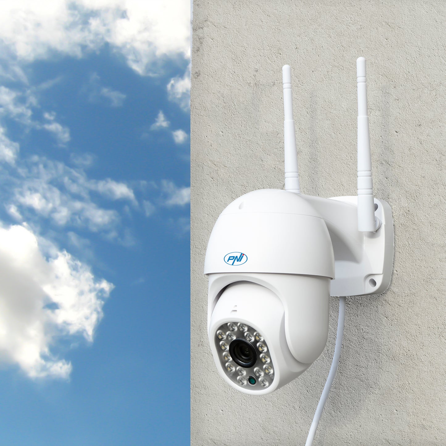 Pachet Camera supraveghere video wireless PNI IP440 WiFi PTZ, 4MP, zoom digital + Sticky Pad Blue