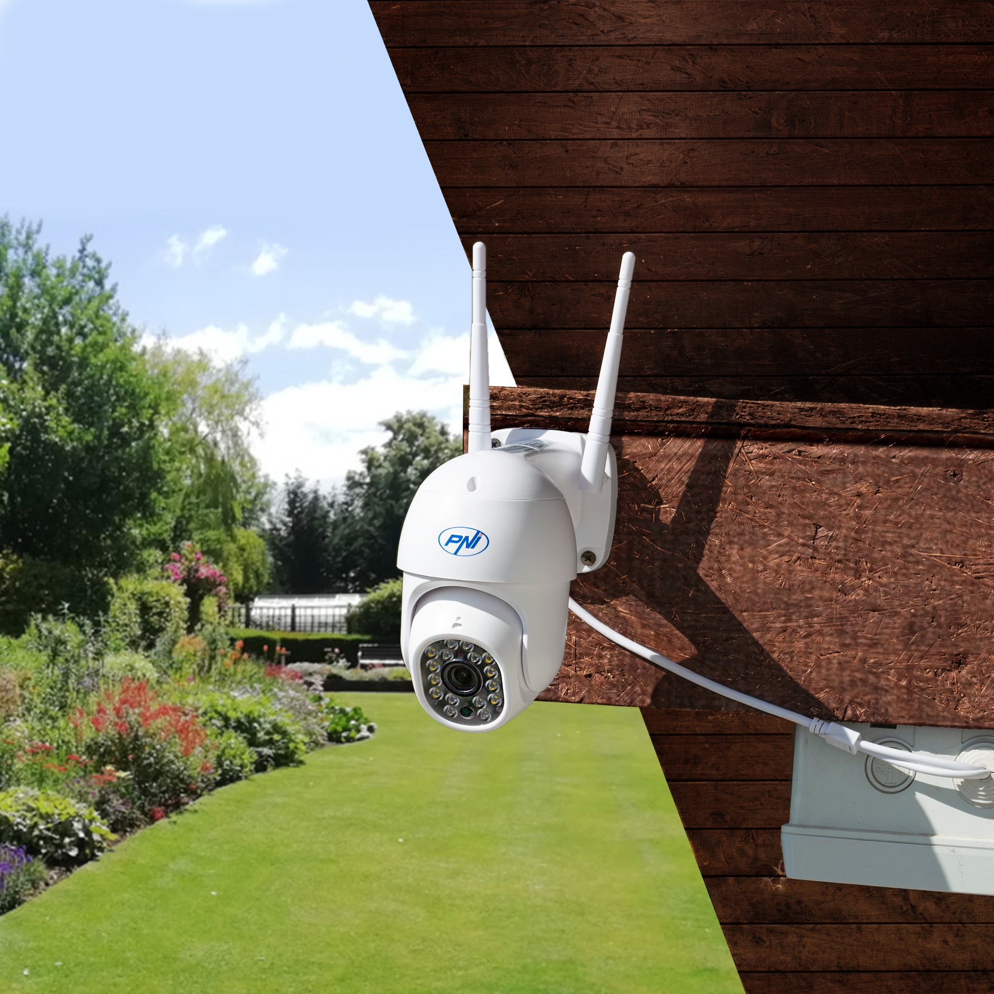 Pachet Camera supraveghere video wireless PNI IP440 WiFi PTZ, 4MP, zoom digital + Sticky Pad Blue