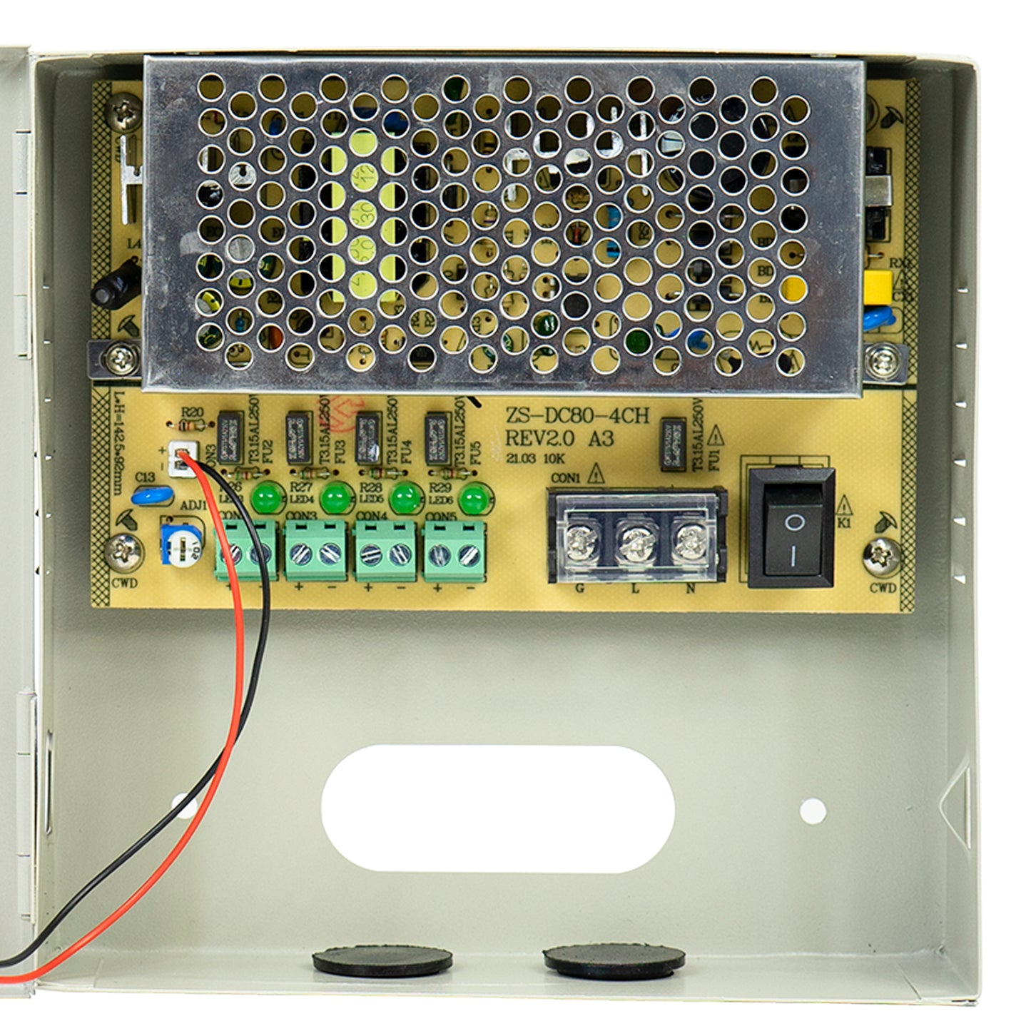 Sursa alimentare CCTV PNI STC5.2A, 12V, 5A, 60W, 4 iesiri, in cutie metalica