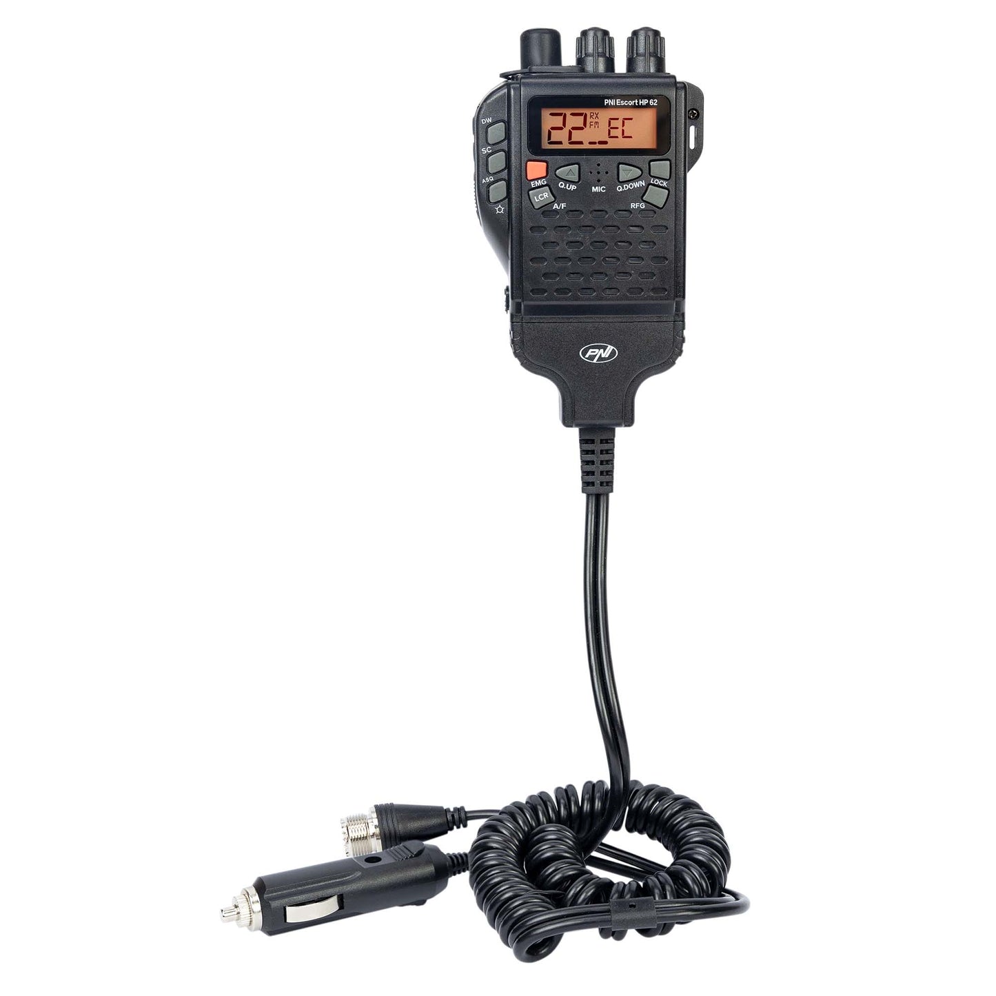 Statie radio CB portabila PNI Escort HP 62, multi standard, 4W, 12V, AM-FM, ASQ reglabil pe 5 niveluri, RF Gain pe 9 niveluri, Dual Watch, Scan, Lock