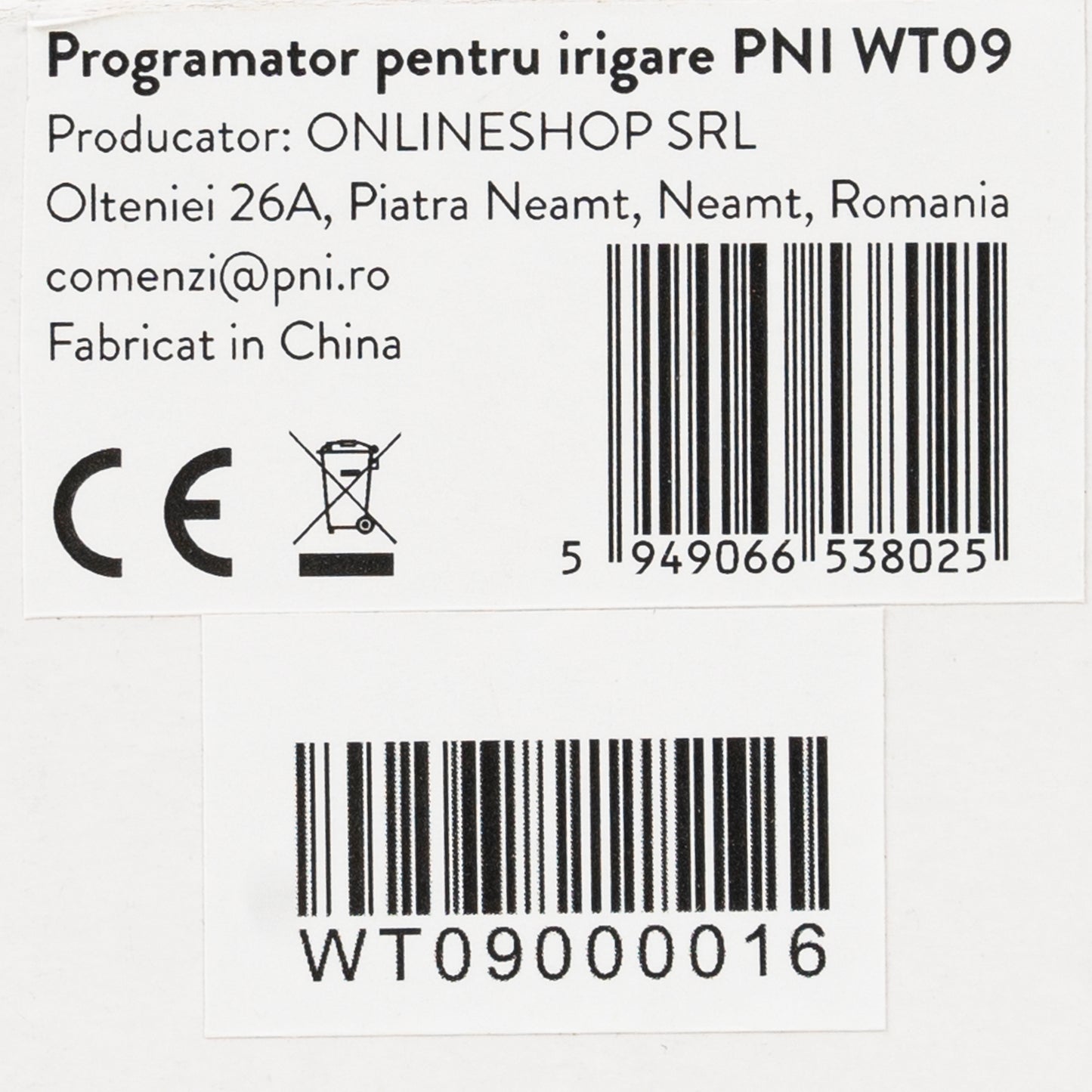 Programator pentru irigare PNI WT09, display LCD, irigare automata si manuala, setare ora, durata si zile irigare