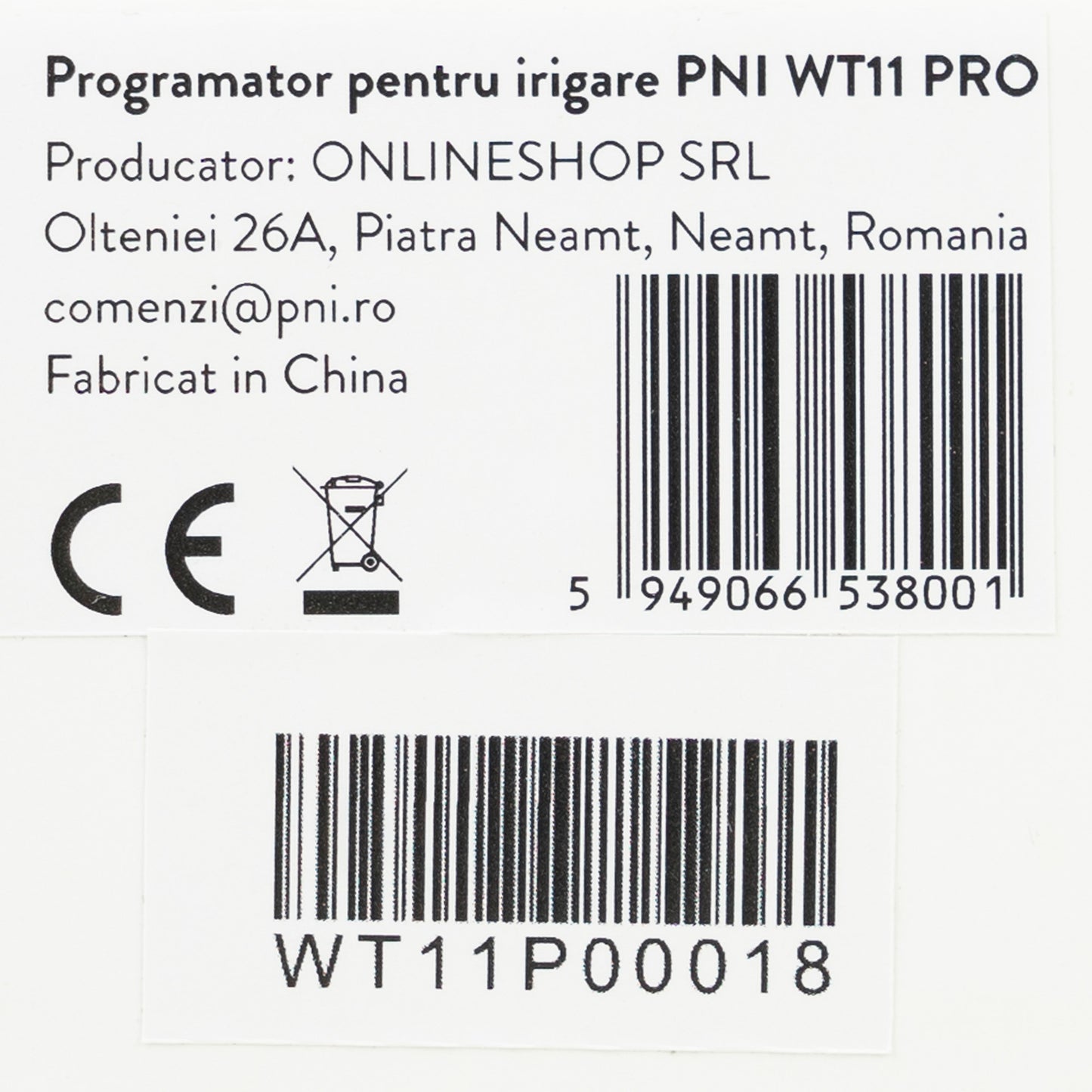 Programator pentru irigare PNI WT11 PRO, display LCD, racord 3/4, negru