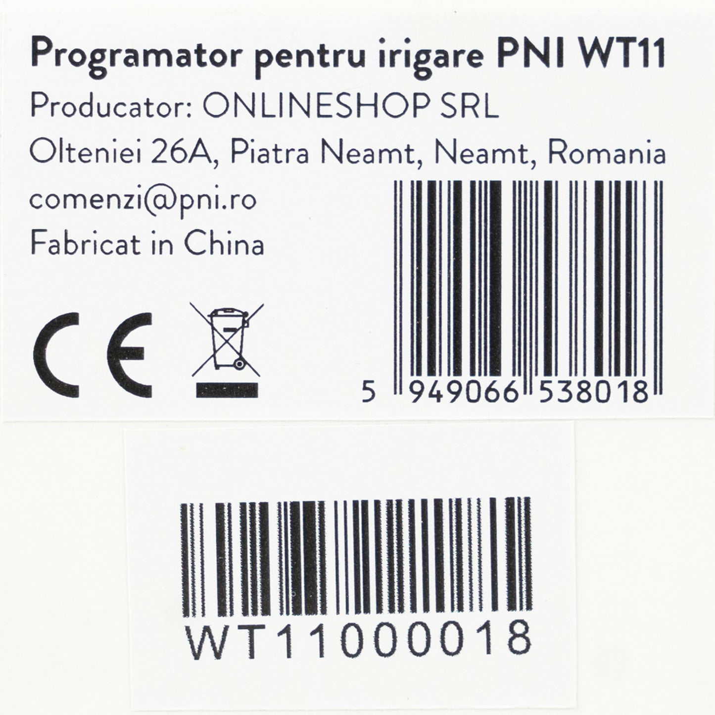 Programator pentru irigare PNI WT11, display LCD, racord 3/4, negru
