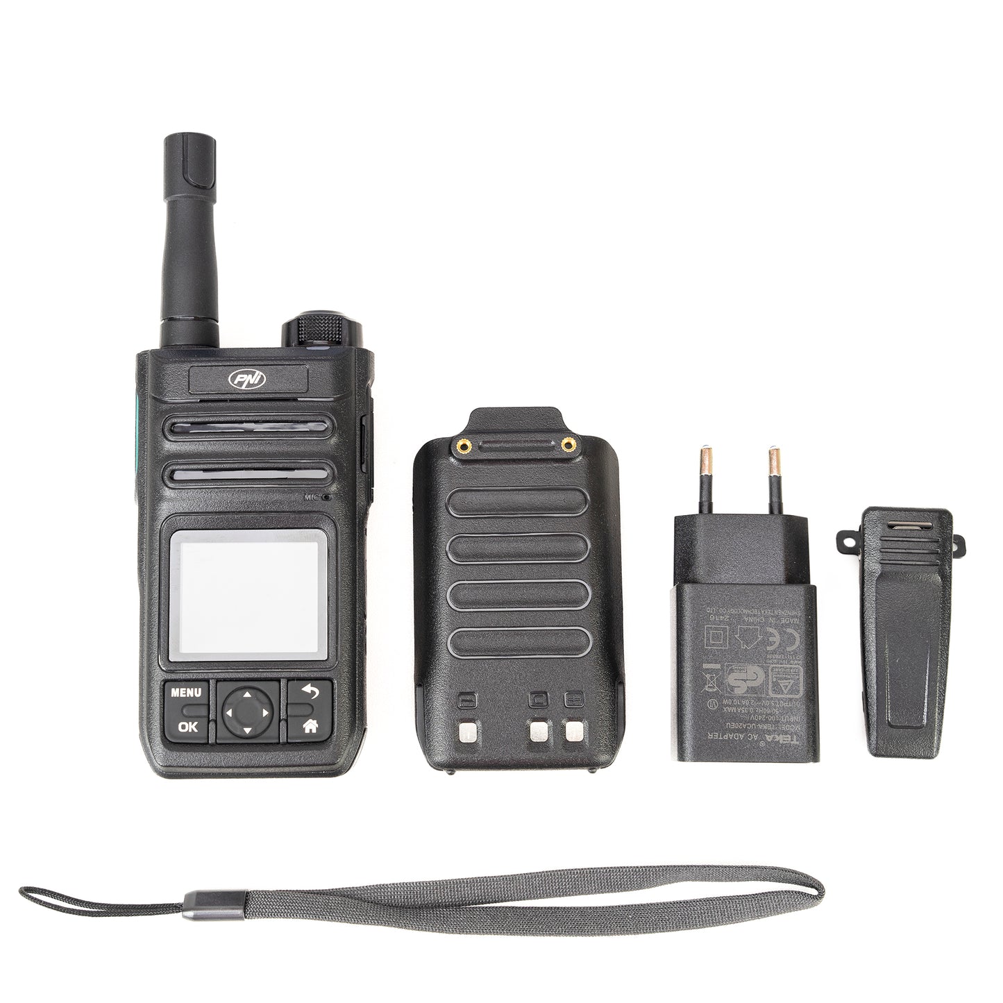 Statie radio portabila PNI PoC 1800, GSM 4G LTE, Wi-Fi 2.4GHz, Android OS, ecran color 1.77 inch, acumulator Li-Ion 4400 mAh, IP54