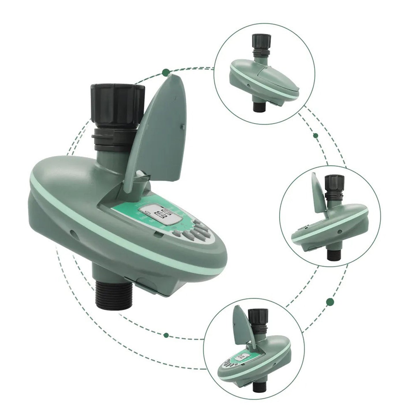 Programator pentru irigare PNI BX-6606, digital, 0.8MPa, capac protectie, verde