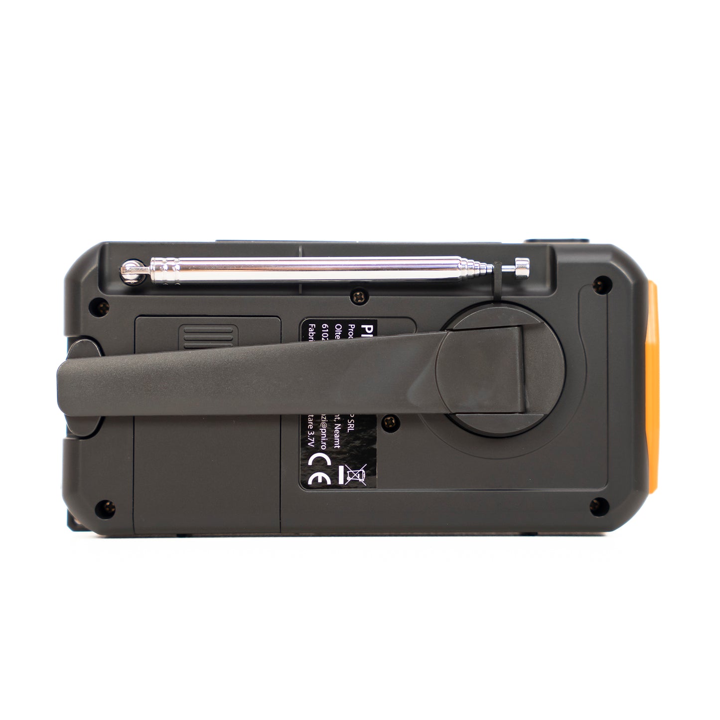 Radio portabil PNI DYN300 cu dinam, incarcare solara, lanterna, powerbank 4000 mAh, SOS, IPX3, orange