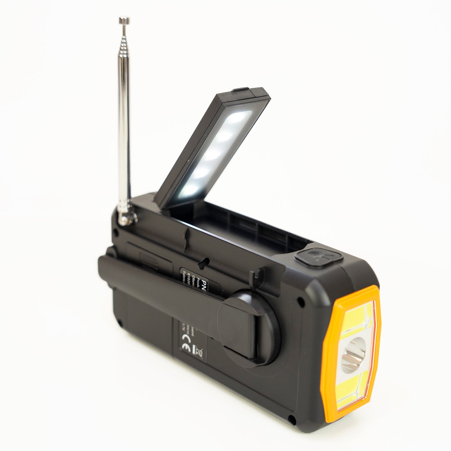 Radio portabil PNI DYN300 cu dinam, incarcare solara, lanterna, powerbank 4000 mAh, SOS, IPX3, orange