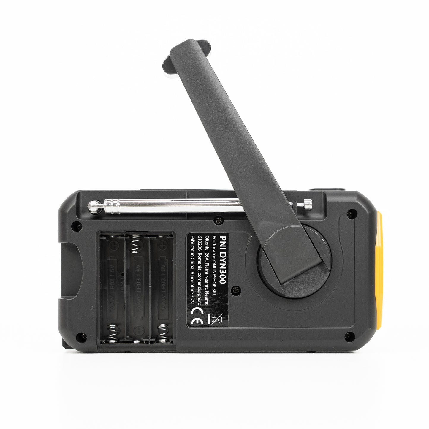 Radio portabil PNI DYN300 cu dinam, incarcare solara, lanterna, powerbank 4000 mAh, SOS, IPX3, orange