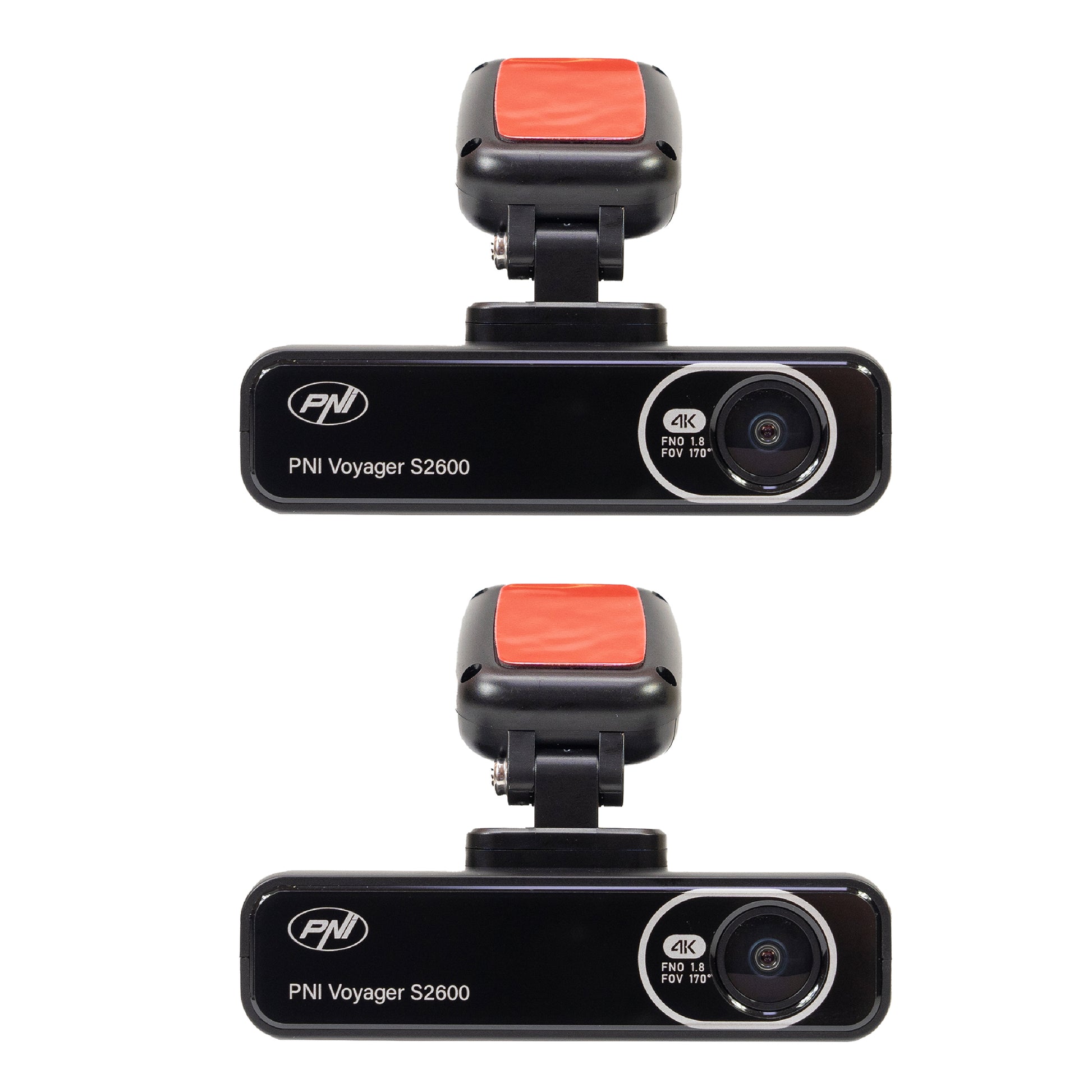 Pachet 2 bucati Camera auto DVR PNI Voyager S2600 WiFi, 4K Ultra HD, GPS, fara display, functie Monitorizare parcare, G-sensor, inregistrare video si audio, alimentare 12V/24V