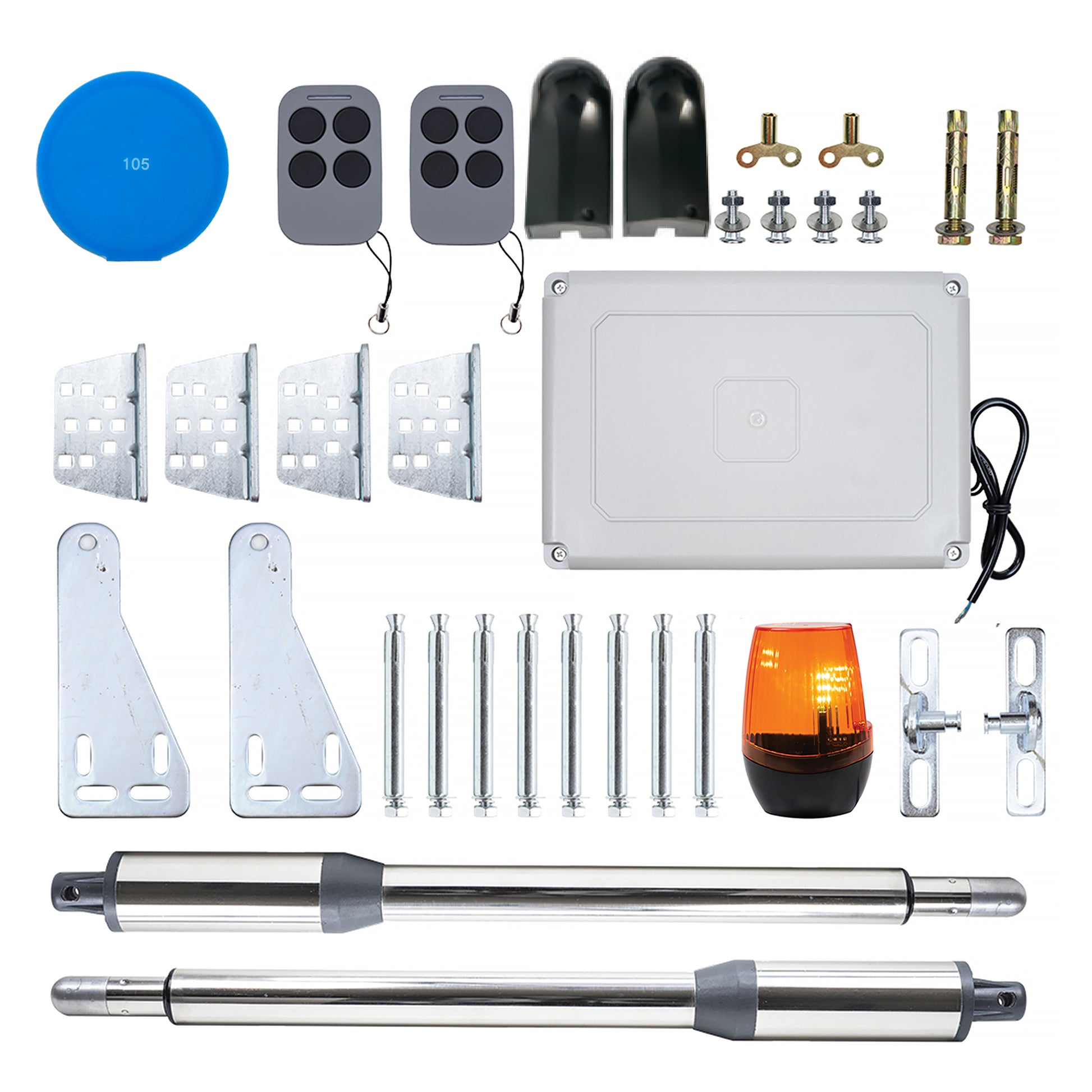 Kit automatizare porti batante PNI MAB300LR, 2 motoare 40W, telecomenzi si panou de control, poarta 2 x 2.5m max, greutate poarta 200Kg si  Sticky Pad Blue inclus