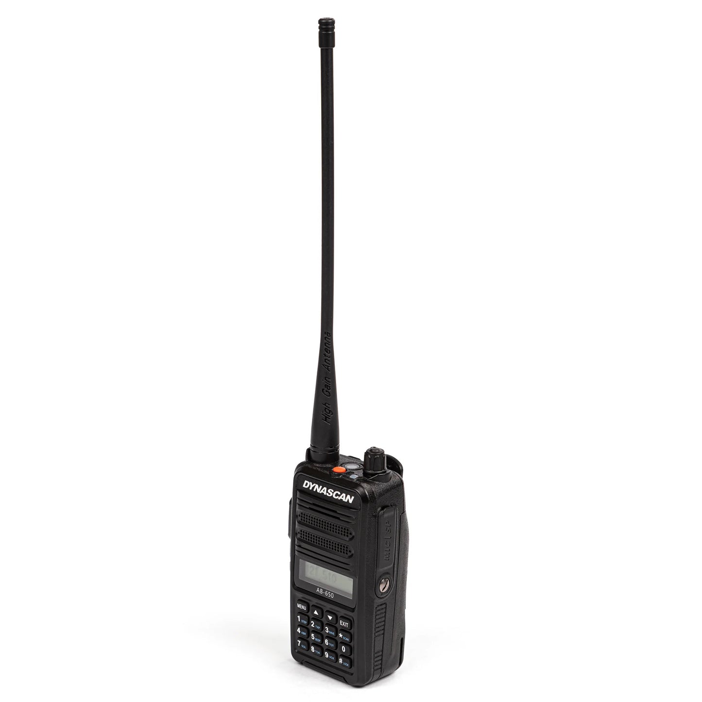 Statie radio portabila VHF Dynascan AB-650 pentru aviatie, 6W, SQ, 118-136.975 MHz, AM, 2600 mAh Li-Ion, Radio FM