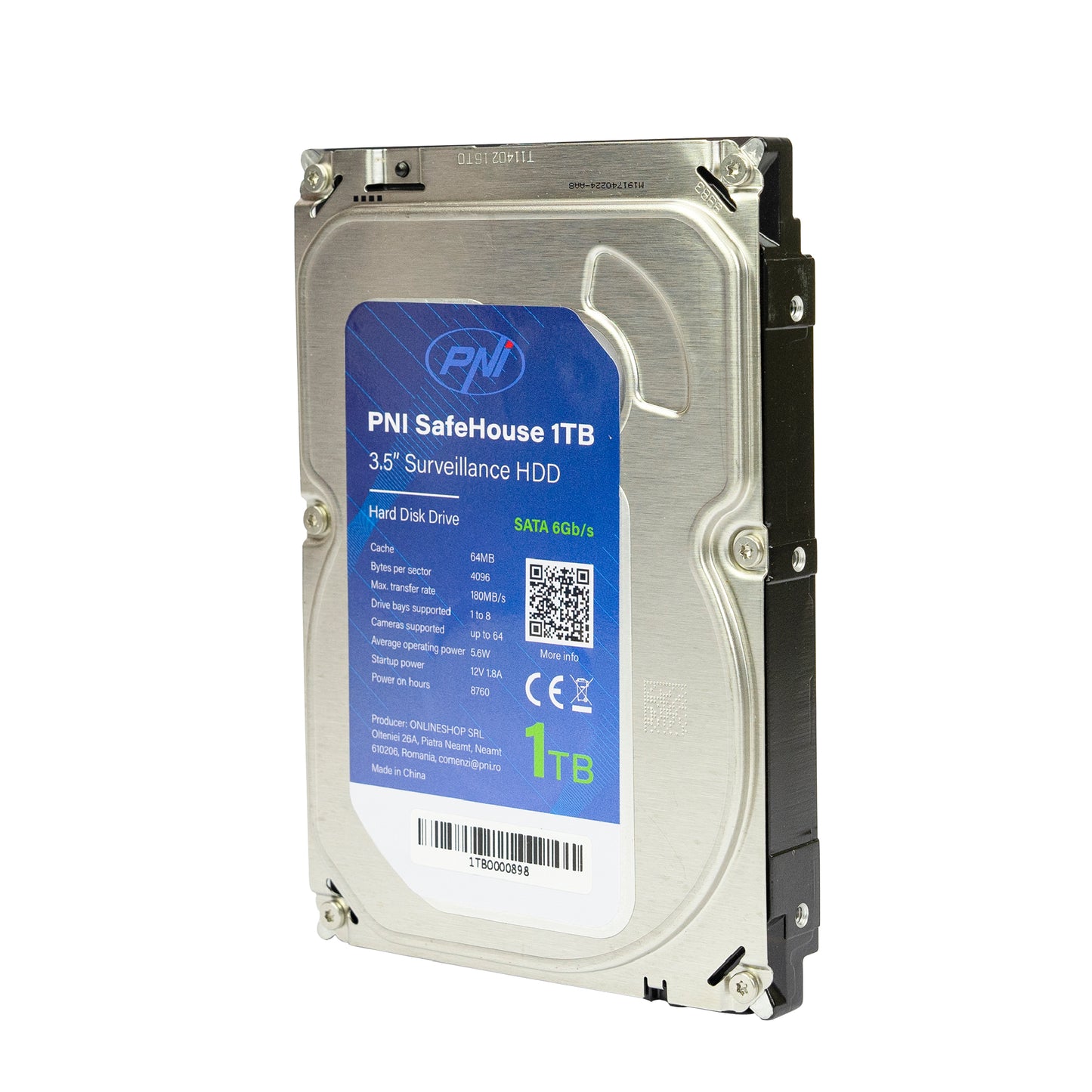 Hard Disk intern PNI SafeHouse 1TB 3.5" HDD, CCTV, 64MB, SATA III, 7200 RPM pentru sisteme de supraveghere