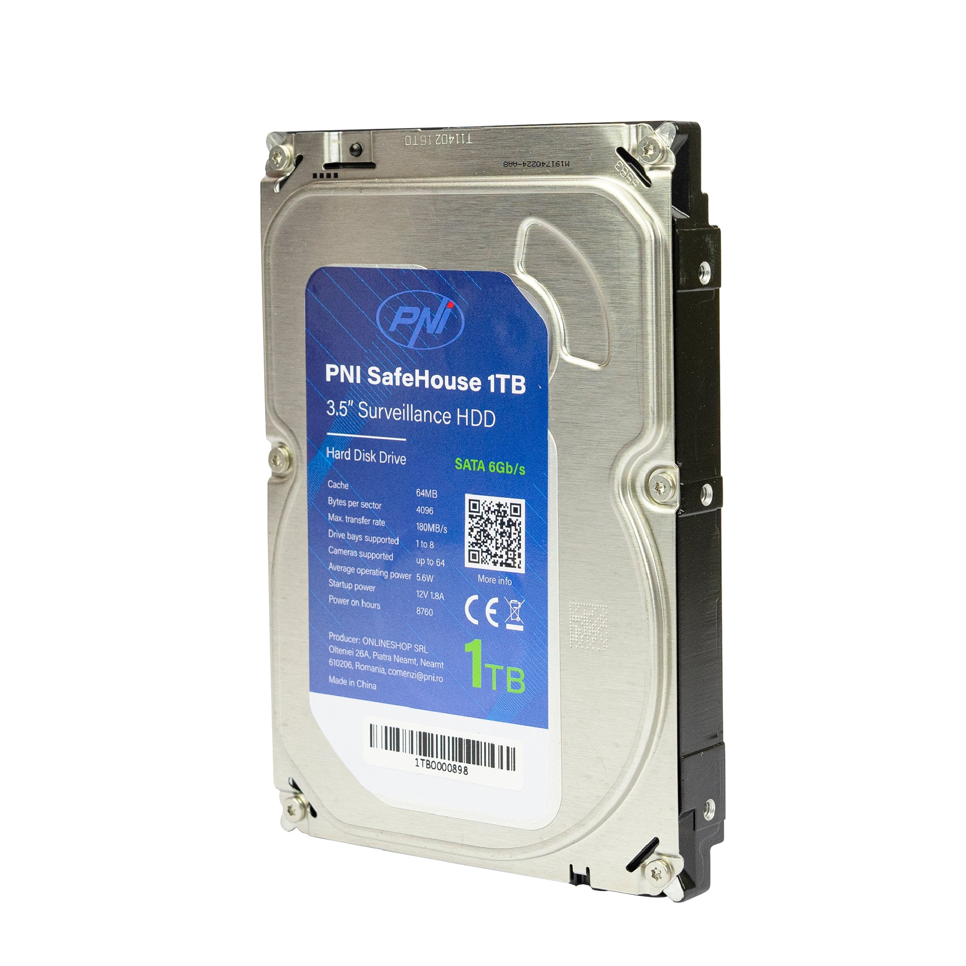Hard Disk intern PNI SafeHouse 1TB 3.5" HDD, CCTV, 64MB, SATA III, 7200 RPM pentru sisteme de supraveghere