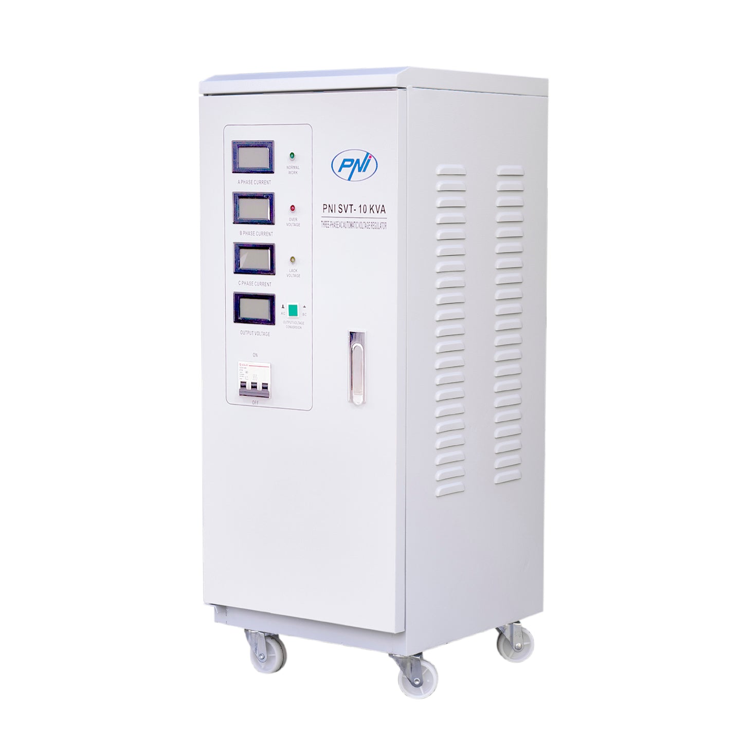 Stabilizator de tensiune trifazat PNI SVT-10K cu servomotor, 10000VA, 8000W, iesire 380V