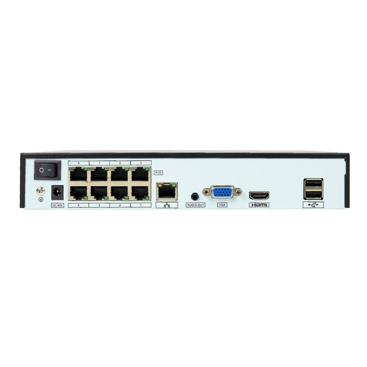 NVR POE PNI House IP716J, 16 canale 4K 8MP, 8 canale POE si 8 canale IP, negru