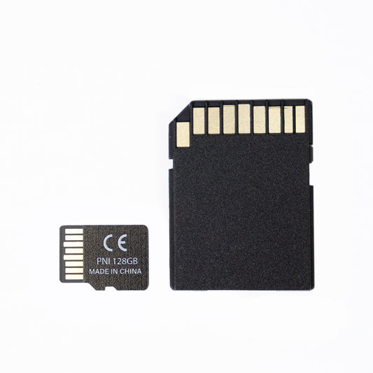 Card de memorie MicroSD PNI 128GB cu adaptor SD, Clasa 10, 80 Mb/s, V30
