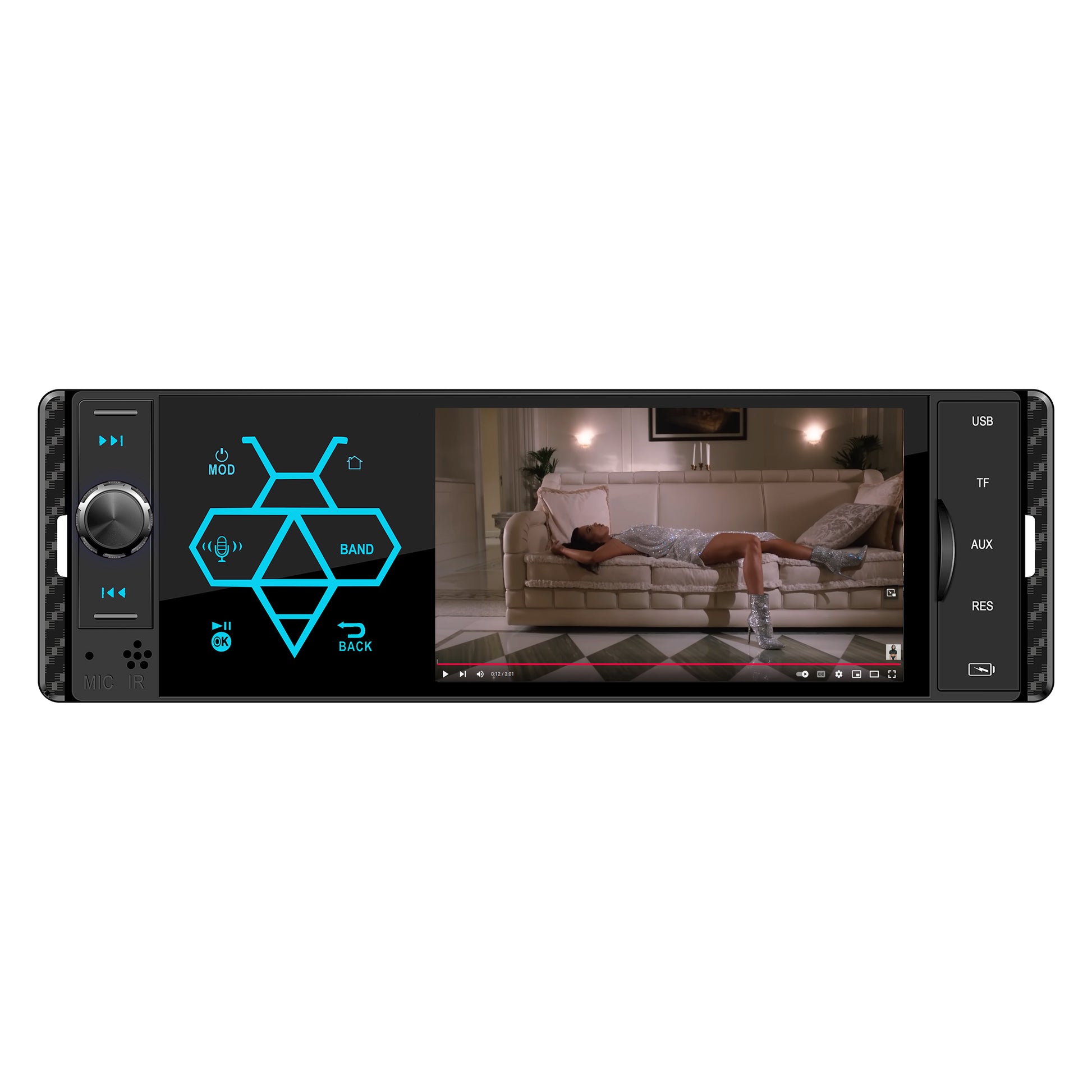 MP5 player auto PNI Clementine 9550 1DIN display 4 inch 50Wx4, Bluetooth, radio FM, Carplay, functie RDS