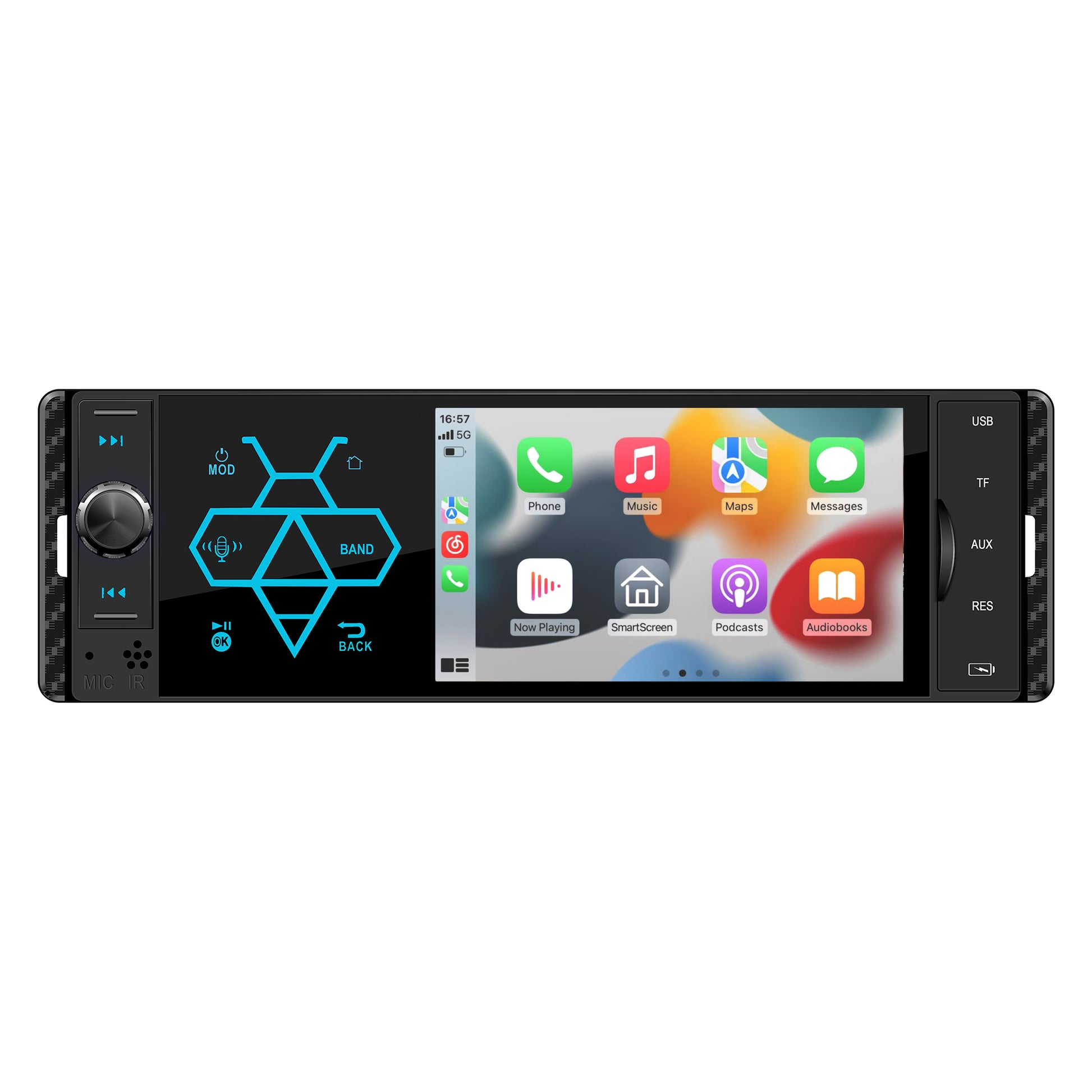 MP5 player auto PNI Clementine 9550 1DIN display 4 inch 50Wx4, Bluetooth, radio FM, Carplay, functie RDS