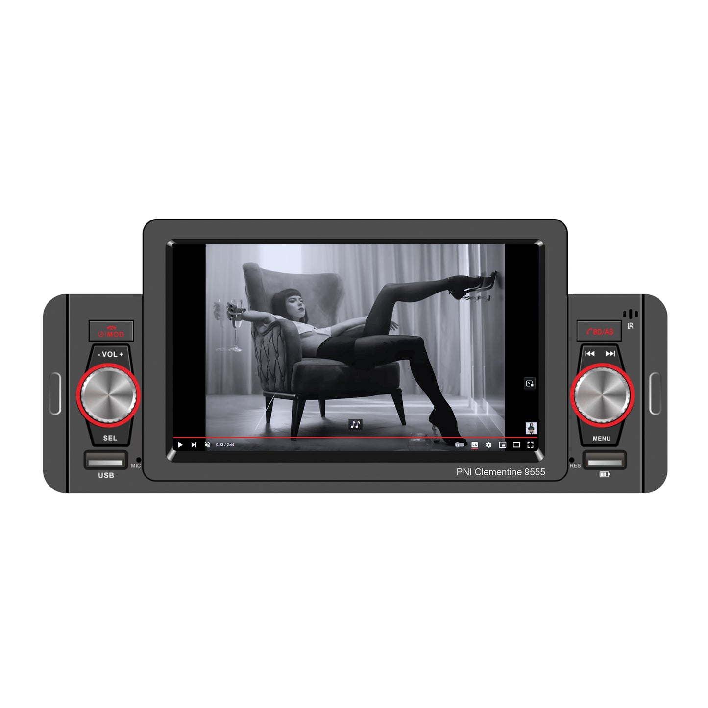 MP5 player auto PNI Clementine 9555 1DIN display 5 inch 4 x 50W, Bluetooth, radio FM, Carplay, functie RDS