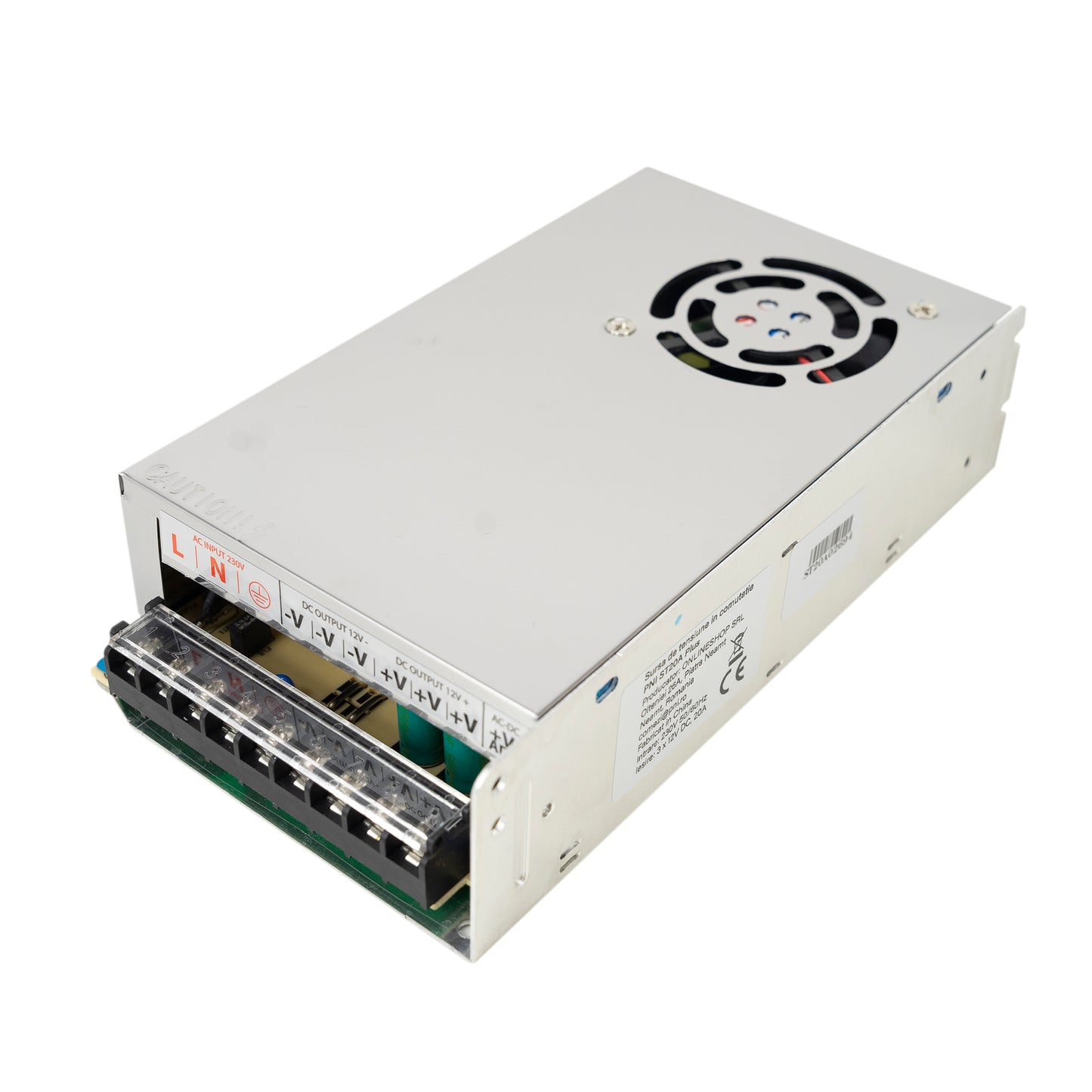 Sursa de tensiune in comutatie PNI ST20A Plus 230V la 12V 20A stabilizata pentru sisteme de supraveghere