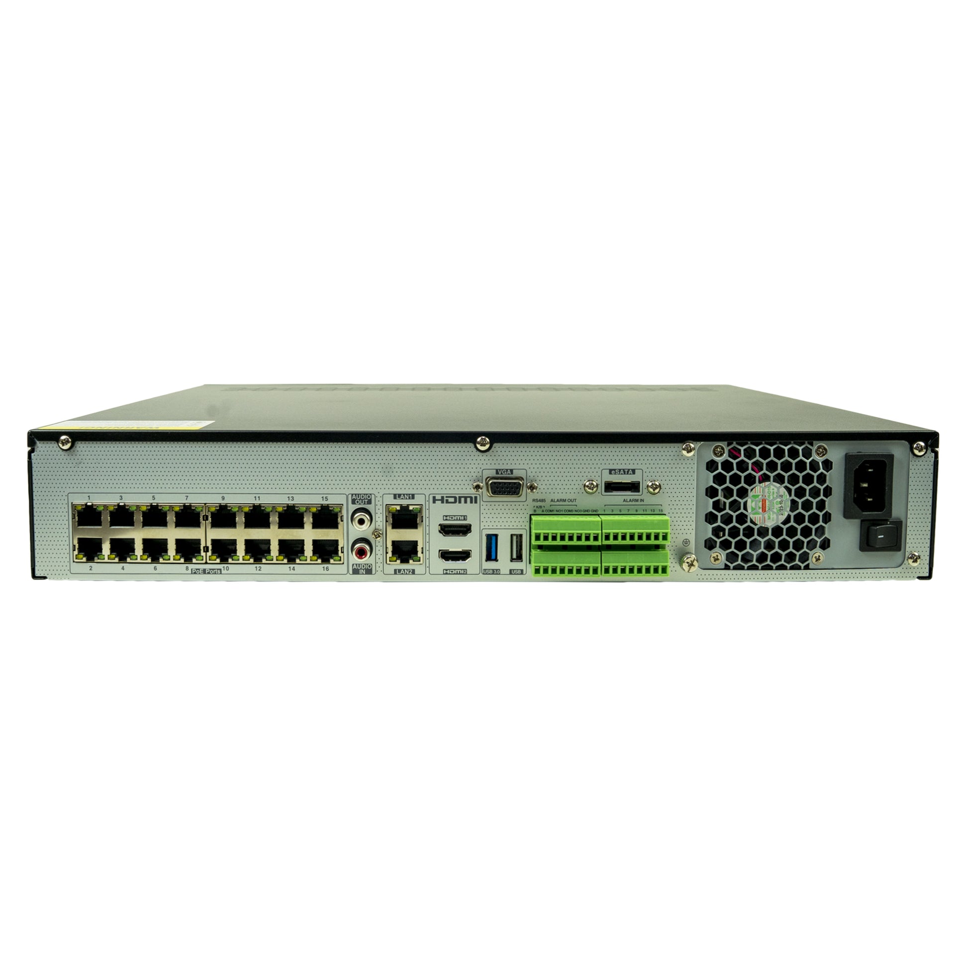 NVR PNI House 3316H4 cu IP 16CH POE 12MP, iesire 4K,Network Bandwidth 192Mbps/192Mbps, 2 x HDMI, 2 x LAN Gigabit, SATA x 4, E-SATA x 1