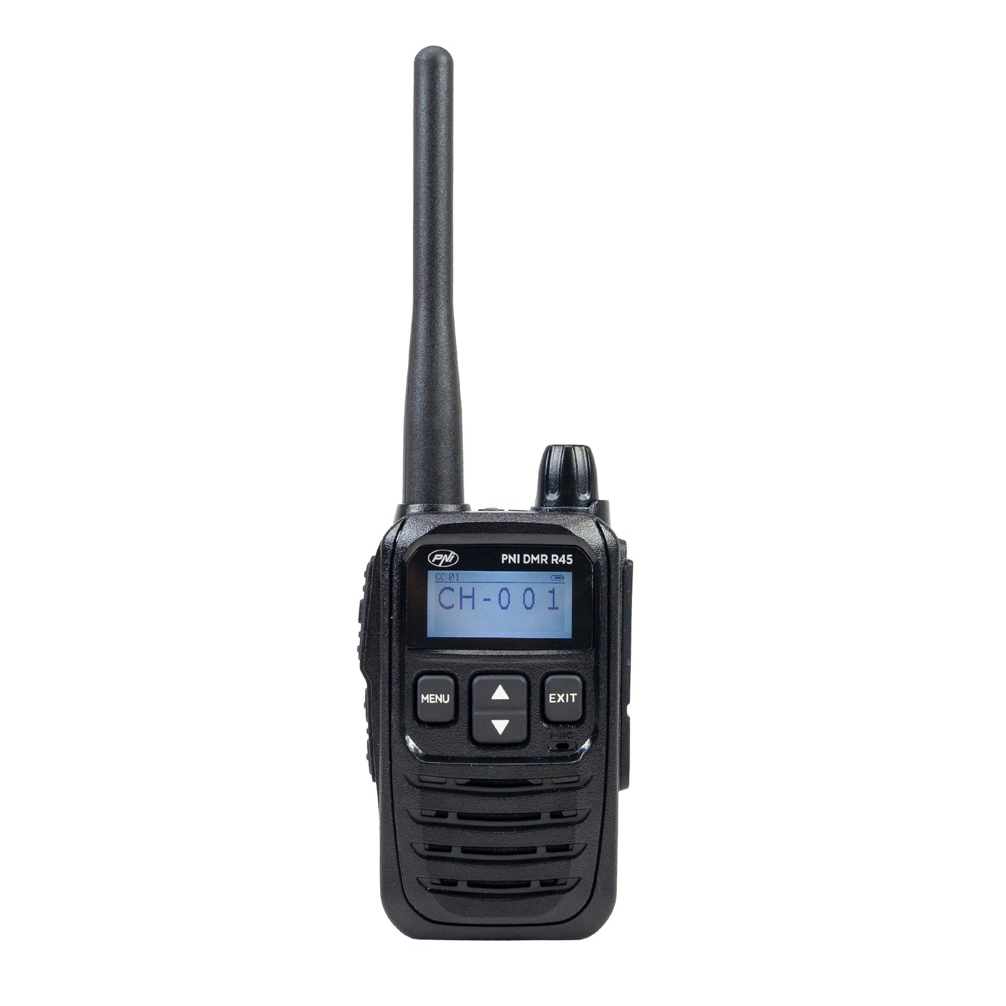 Statie radio portabila PNI DMR R45, digital si analogic, 446MHz, 16 canale digitale si 99 canale analogice, functie inregistrare voce, baterie Li-Ion 2000mAh