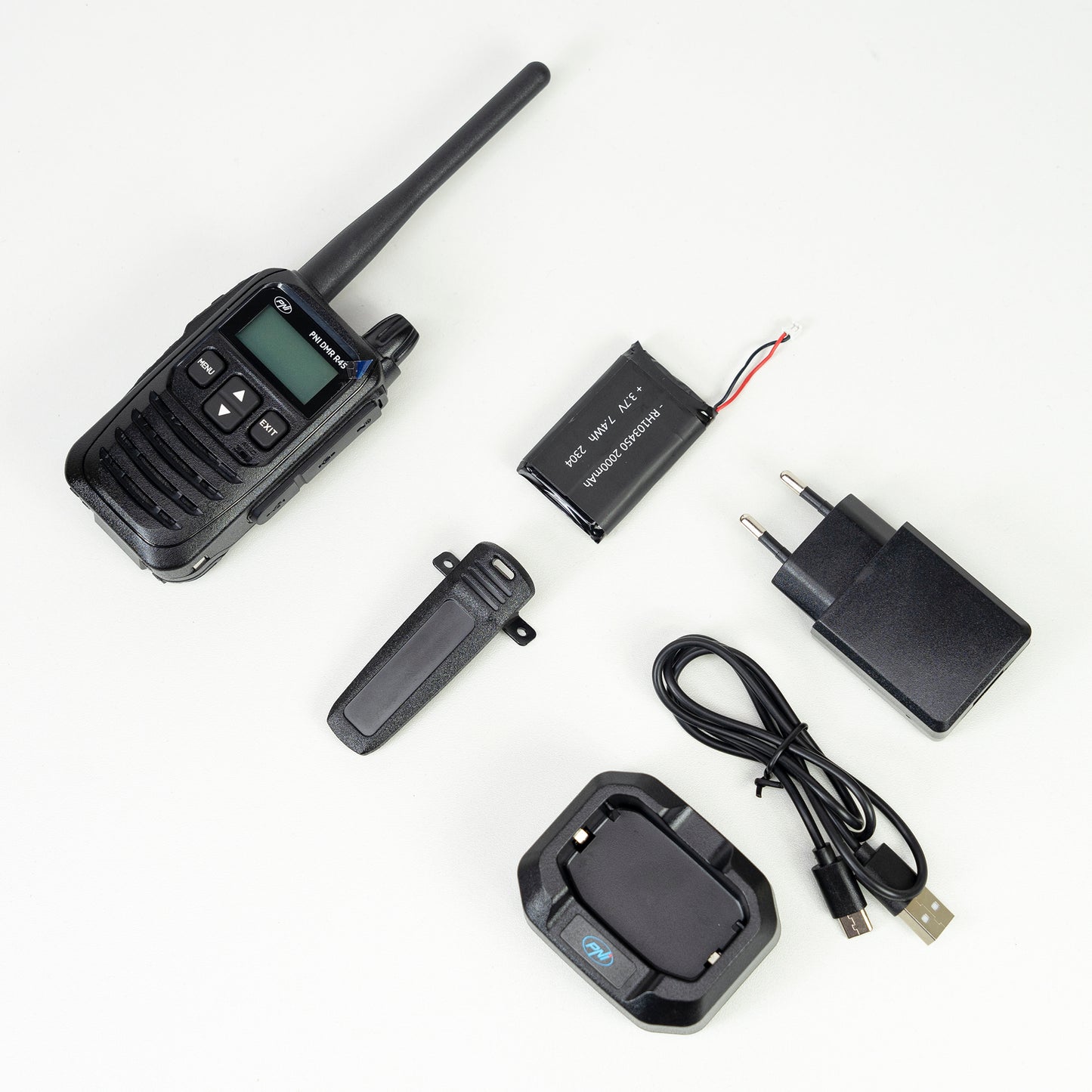 Statie radio portabila PNI DMR R45, digital si analogic, 446MHz, 16 canale digitale si 99 canale analogice, functie inregistrare voce, baterie Li-Ion 2000mAh