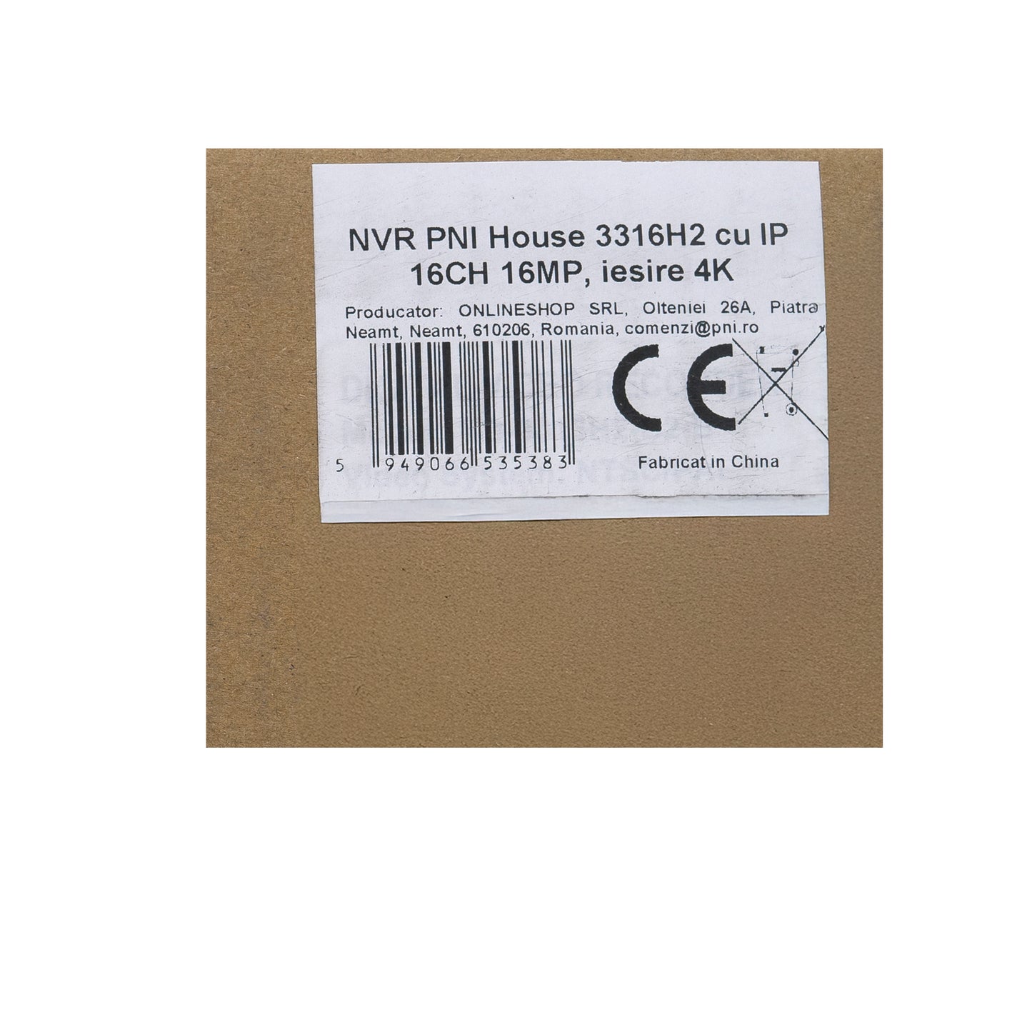 NVR PNI House 3316H2  cu IP 16CH 16MP, iesire 4K, functii AI, ONVIF, 2 x SATA 10TB, 2 x LAN Gigabit