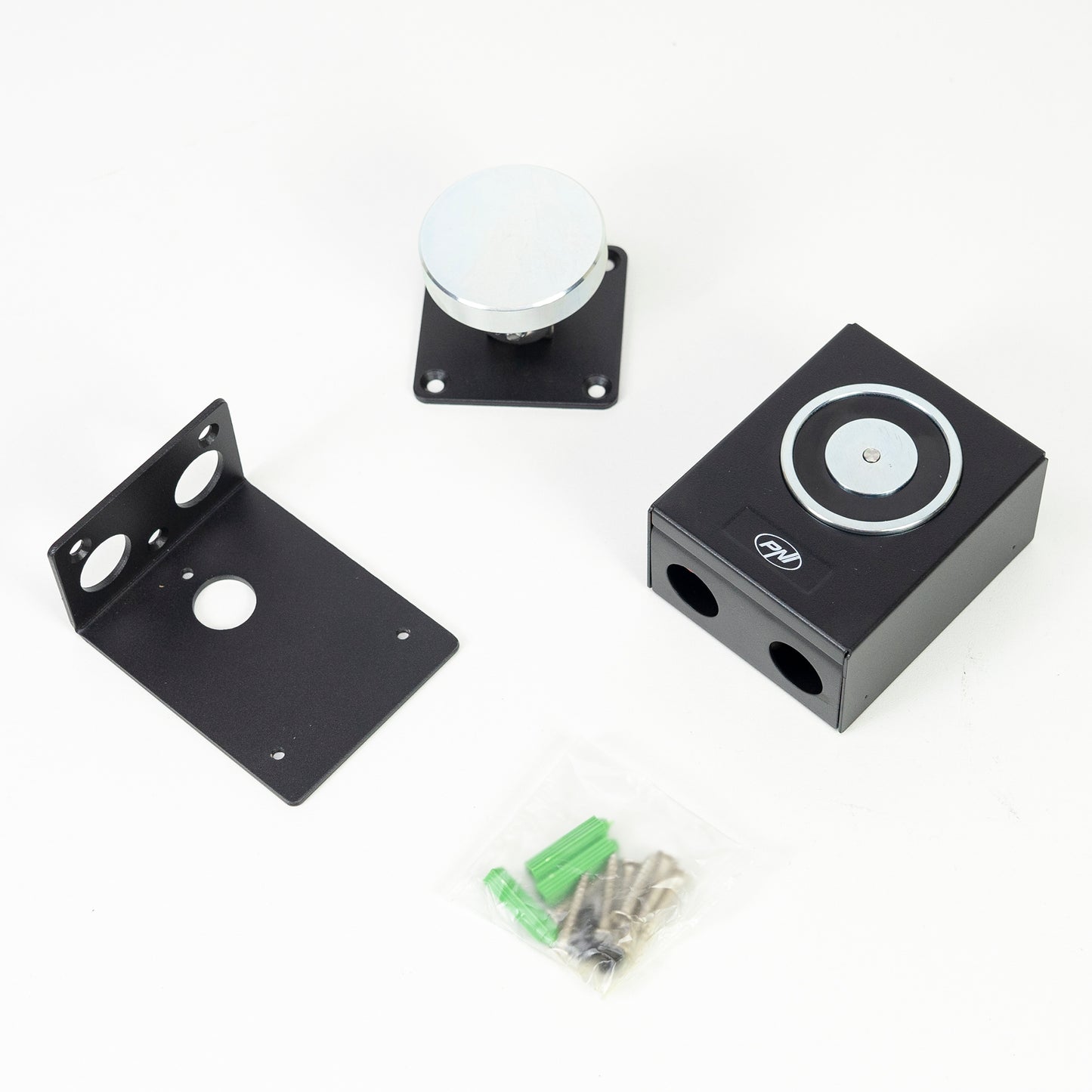 Electromagnet de retinere usa deschisa PNI EM50KG Fail Safe NO prindere pe perete, forta de deschidere 50Kg, 12/24V, negru