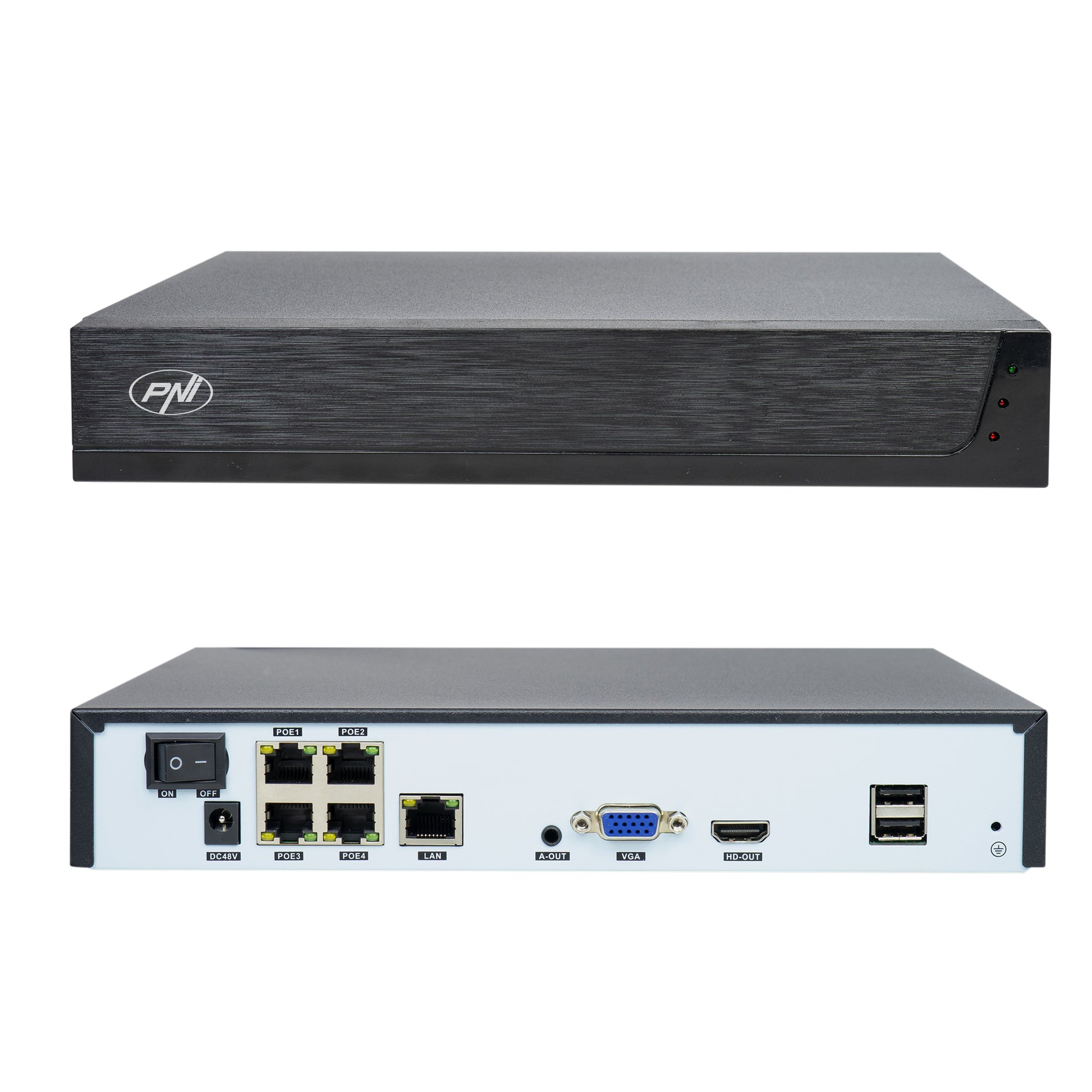 Kit supraveghere video PNI House IPMAX POE 3LR, NVR cu 4 porturi POE cu 4 camere cu IP 3MP, de exterior si HDD PNI SafeHouse 1TB inclus