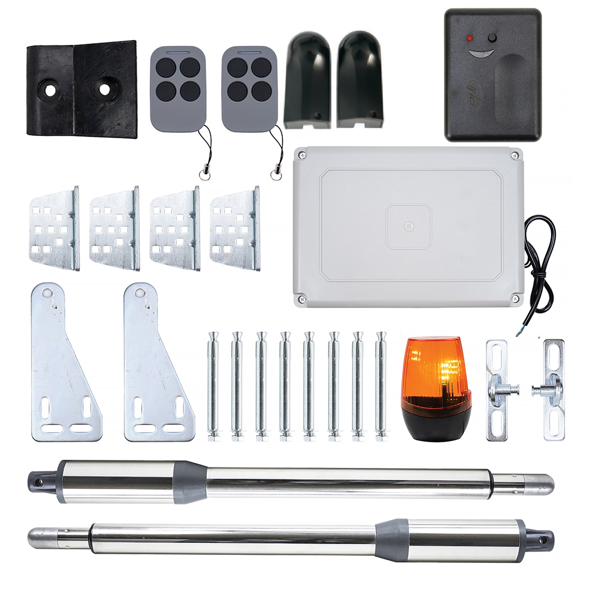 Pachet Kit automatizare porti batante PNI MAB300, 2 motoare 40W, lungime poarta 2 x 2.5m, 200kg si releu smart PNI SmartHome RG120, app Tuya