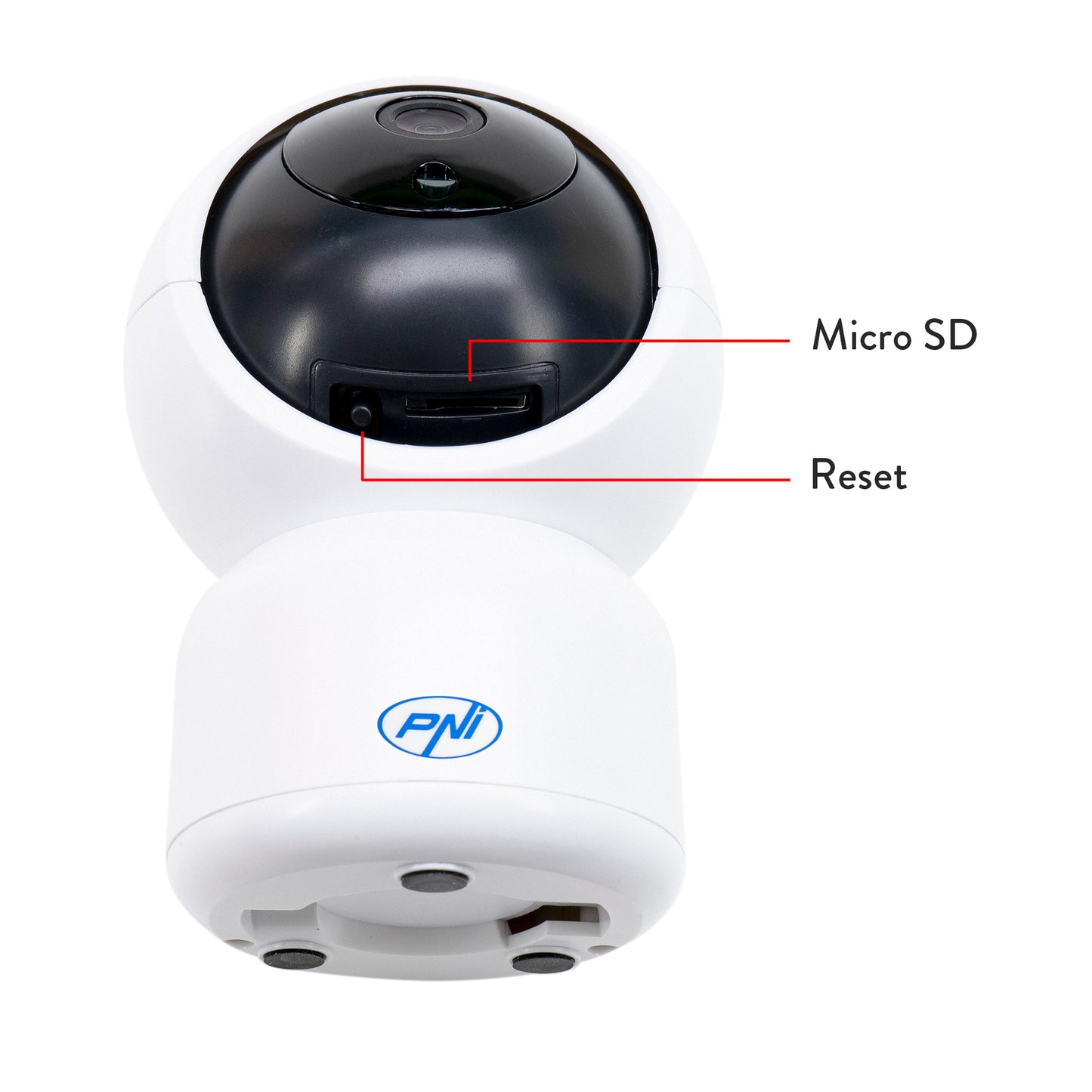 Pachet Camera supraveghere video PNI IP390T 1080P cu PTZ WiFi H264+Card de memorie MicroSD PNI 128GB cu adaptor SD