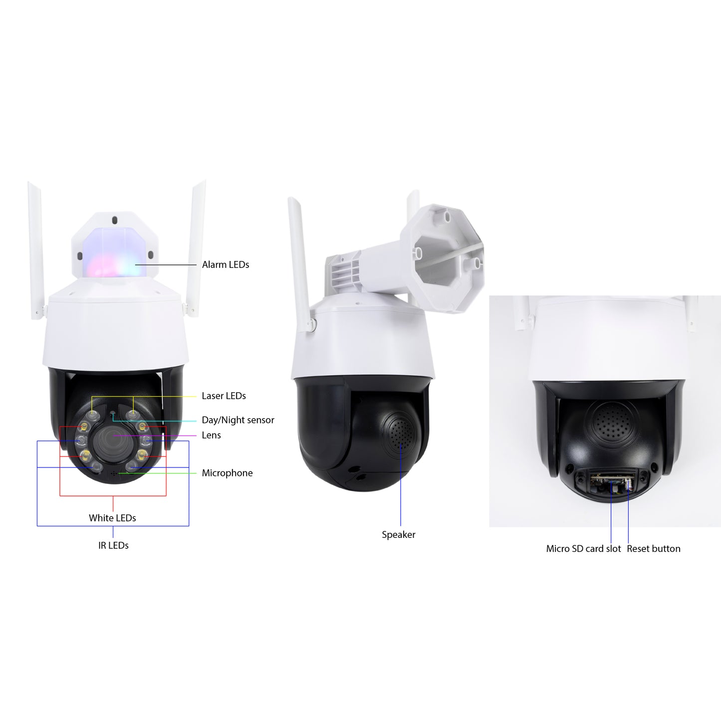 Pachet Camera supraveghere video PNI House IP575 5MP WiFi cu IP + Card de memorie MicroSD PNI 128GB cu adaptor SD