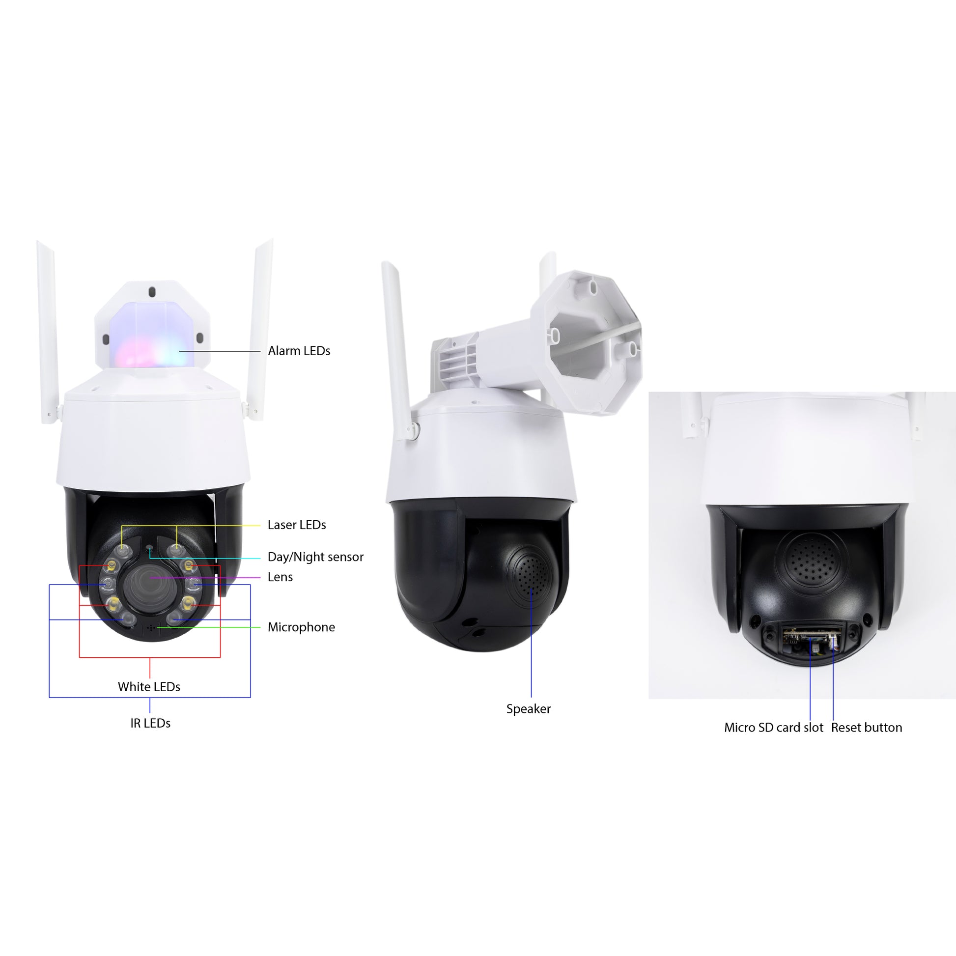 Pachet Camera supraveghere video PNI House IP575 5MP WiFi cu IP + Card de memorie MicroSD PNI 128GB cu adaptor SD