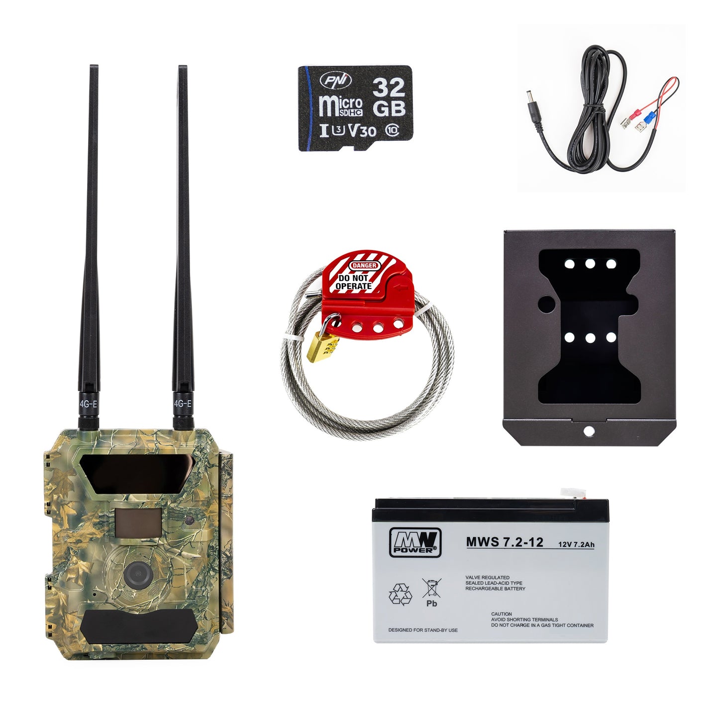 Kit camera vanatoare PNI Hunting 400C PRO 24MP, carcasa si sufa securitate, acumulator 7.2Ah, cablu alimentare si card 32Gb inclus