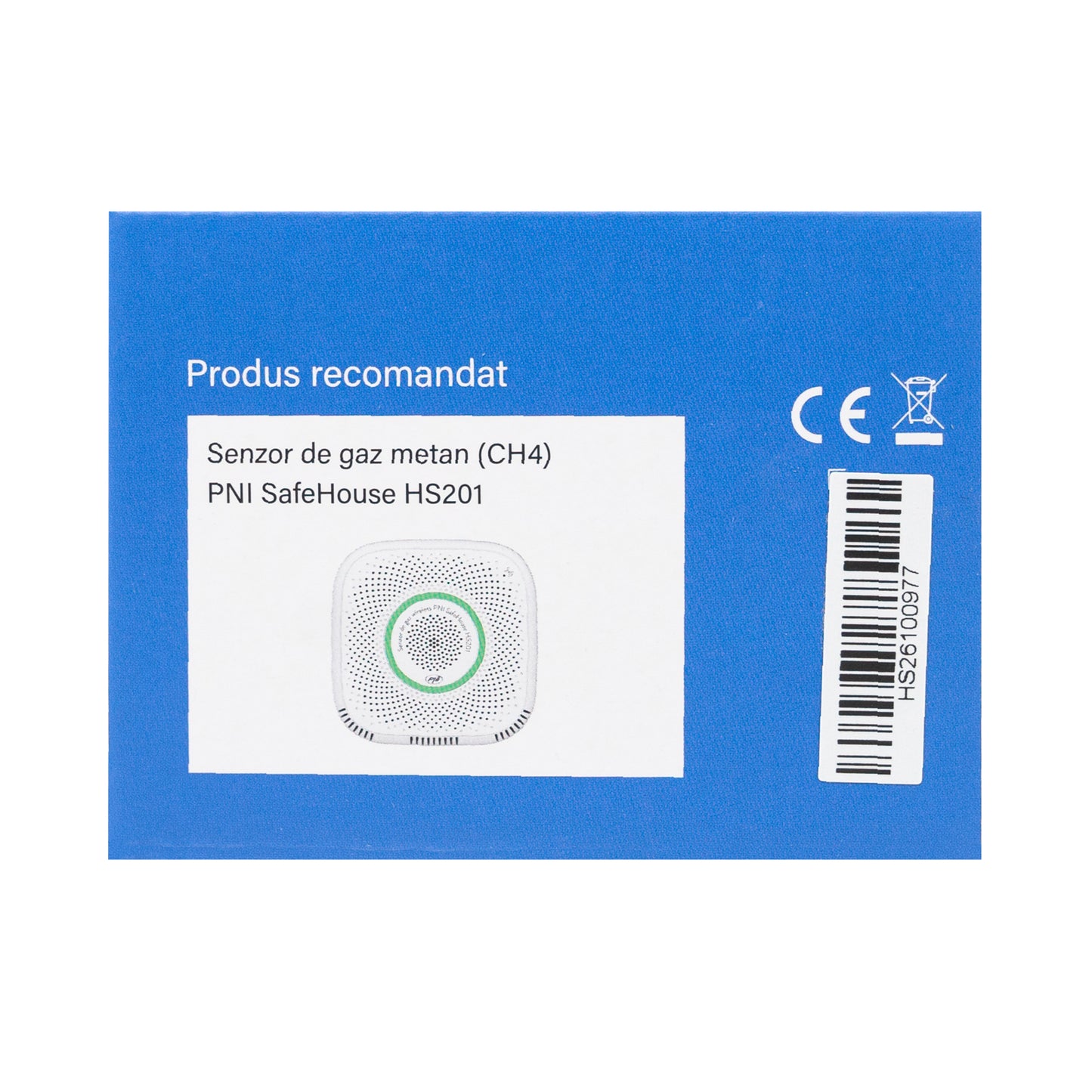 Senzor de fum PNI SafeHouse HS261 cu Wi-Fi, control din aplicatia Tuya Smart, alimentare baterie 3V, 85dB, alarma sonora si vizuala, alarma silentioasa