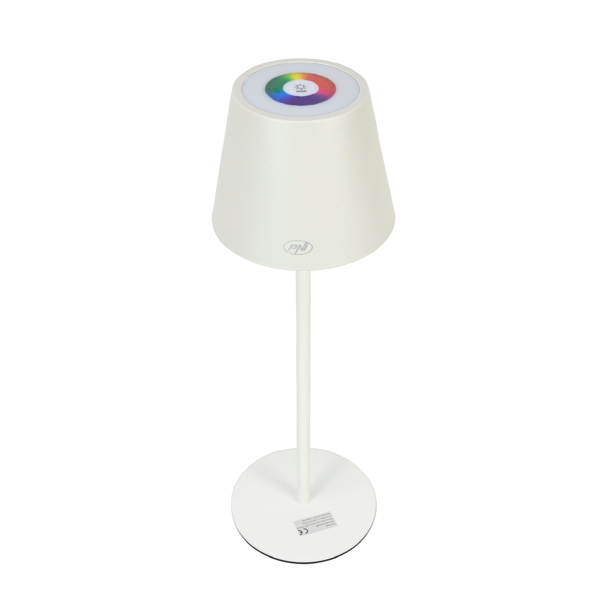 Lampa de masa PNI LT05W cu LED 3W, acumulator 1800 mAh, incarcare prin USB-C, 200 lumeni, lumina alba + RGB, buton tactil, dimabil, culoare alb