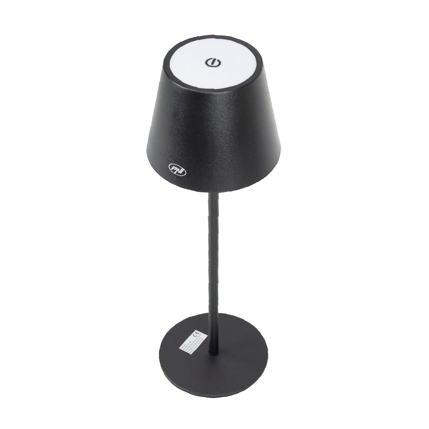 Lampa de restaurant PNI LT04B cu LED 2.5W, acumulator 1200 mAh, incarcare prin USB-C, 150 lumeni, lumina alba calda 3000K, buton tactil, dimabil, culoare Negru