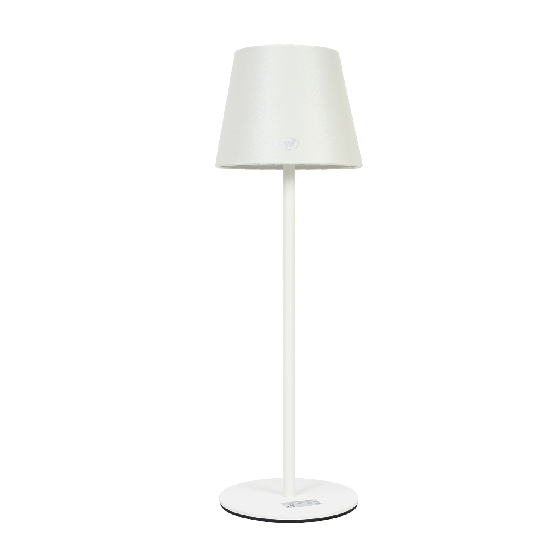 Lampa de masa PNI LT04W cu LED 2.5W, acumulator 1200 mAh, incarcare prin USB-C, 150 lumeni, lumina alba calda 3000K, buton tactil, dimabil, culoare Alb