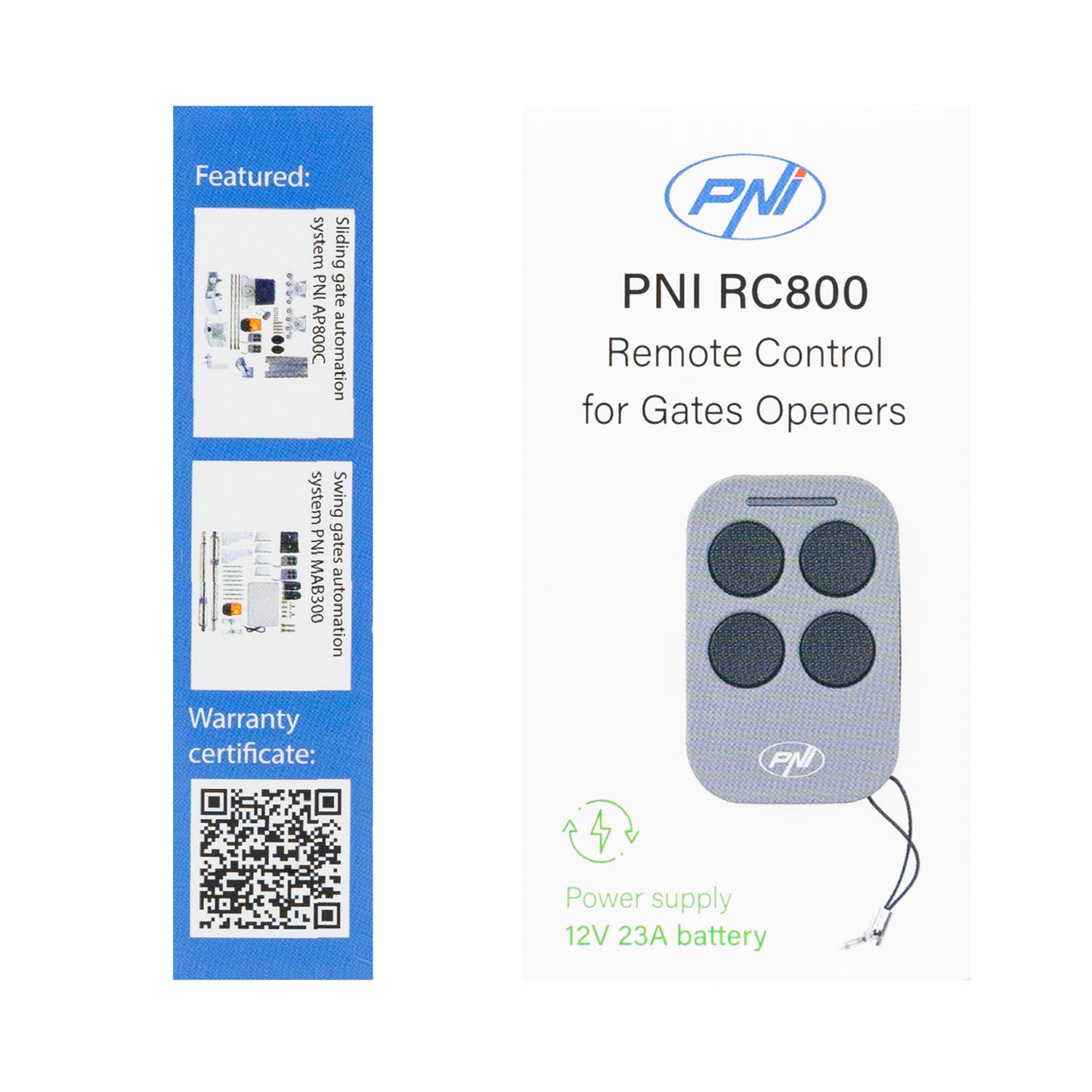 Telecomanda suplimentara PNI RC800 pentru kit automatizare porti autoportante PNI AP800C si porti batante PNI MAB300