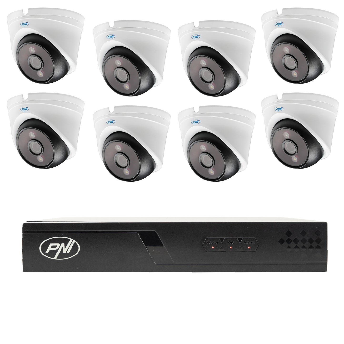 Pachet supraveghere video NVR POE PNI House IP716J, 8 camere PNI IP808J 8MP si 8 cabluri UTP CAT6 20 metri incluse