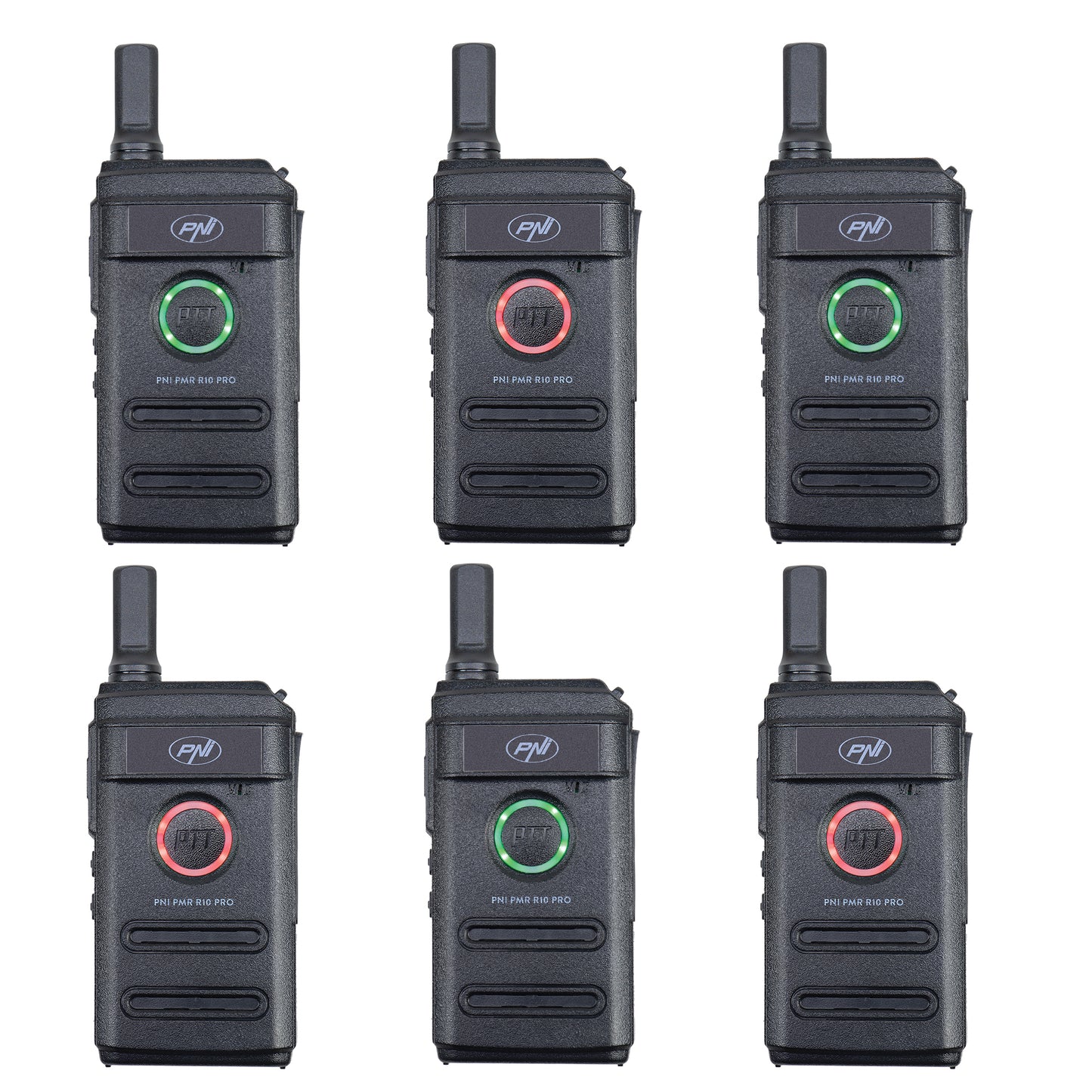 Kit 6 statii radio portabile PNI PMR R10 PRO, 446MHz, 0.5W, 16 canale programabile, 16 PMR si tonuri 50 CTCSS si 104 DCS, Monitor, Scan