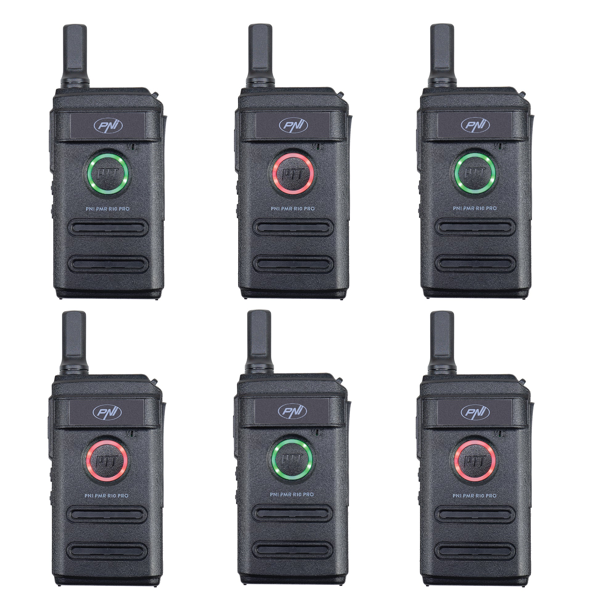 Kit 6 statii radio portabile PNI PMR R10 PRO, 446MHz, 0.5W, 16 canale programabile, 16 PMR si tonuri 50 CTCSS si 104 DCS, Monitor, Scan